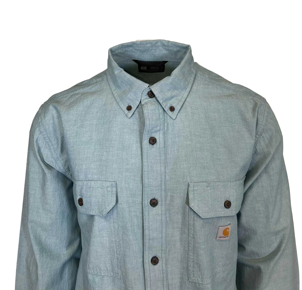 Carhartt Men's Blue Chambray Shirt Loose Fit Midweight L/S (350)