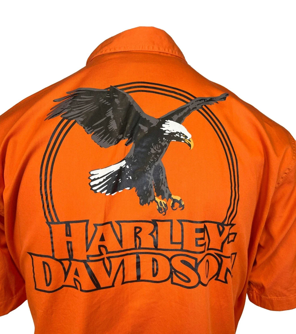 HD Branded Men's Orange Shirt Rising Eagle Lightweight Twill S/S (S349)
