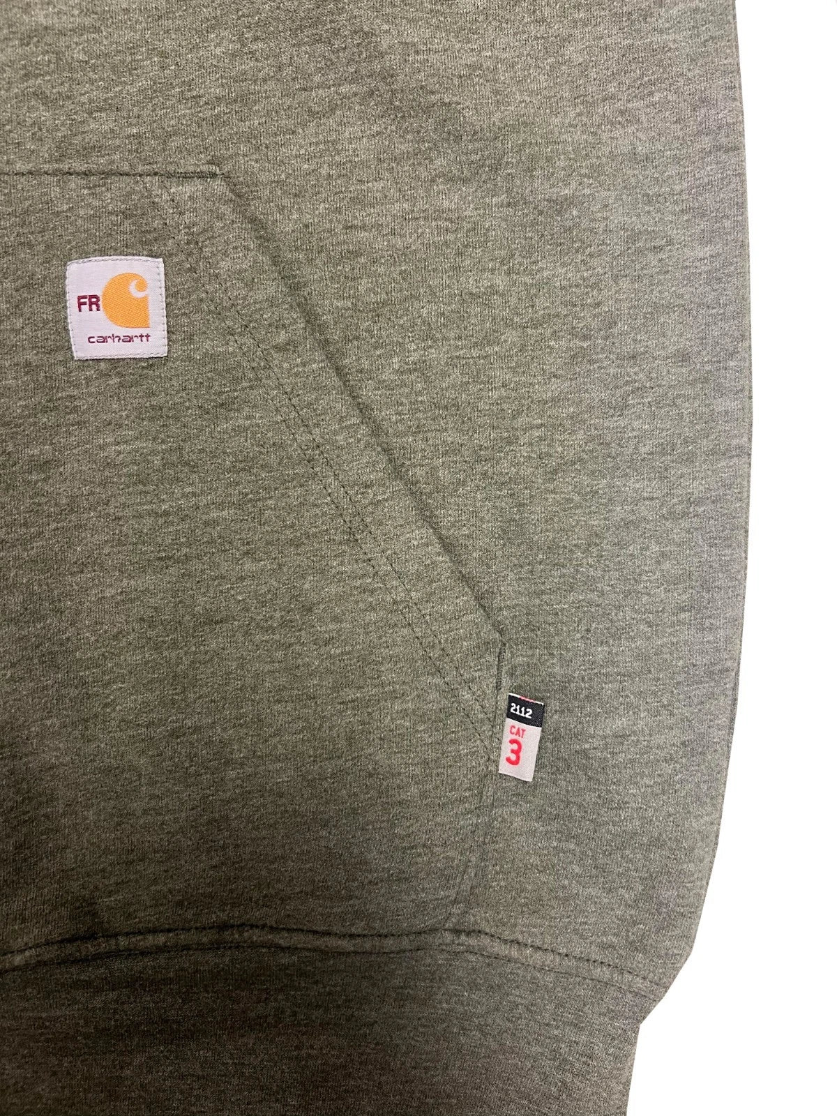 Carhartt FR Men's Moss Green Sweatshirt Midweight Hooded Pullover (S55)