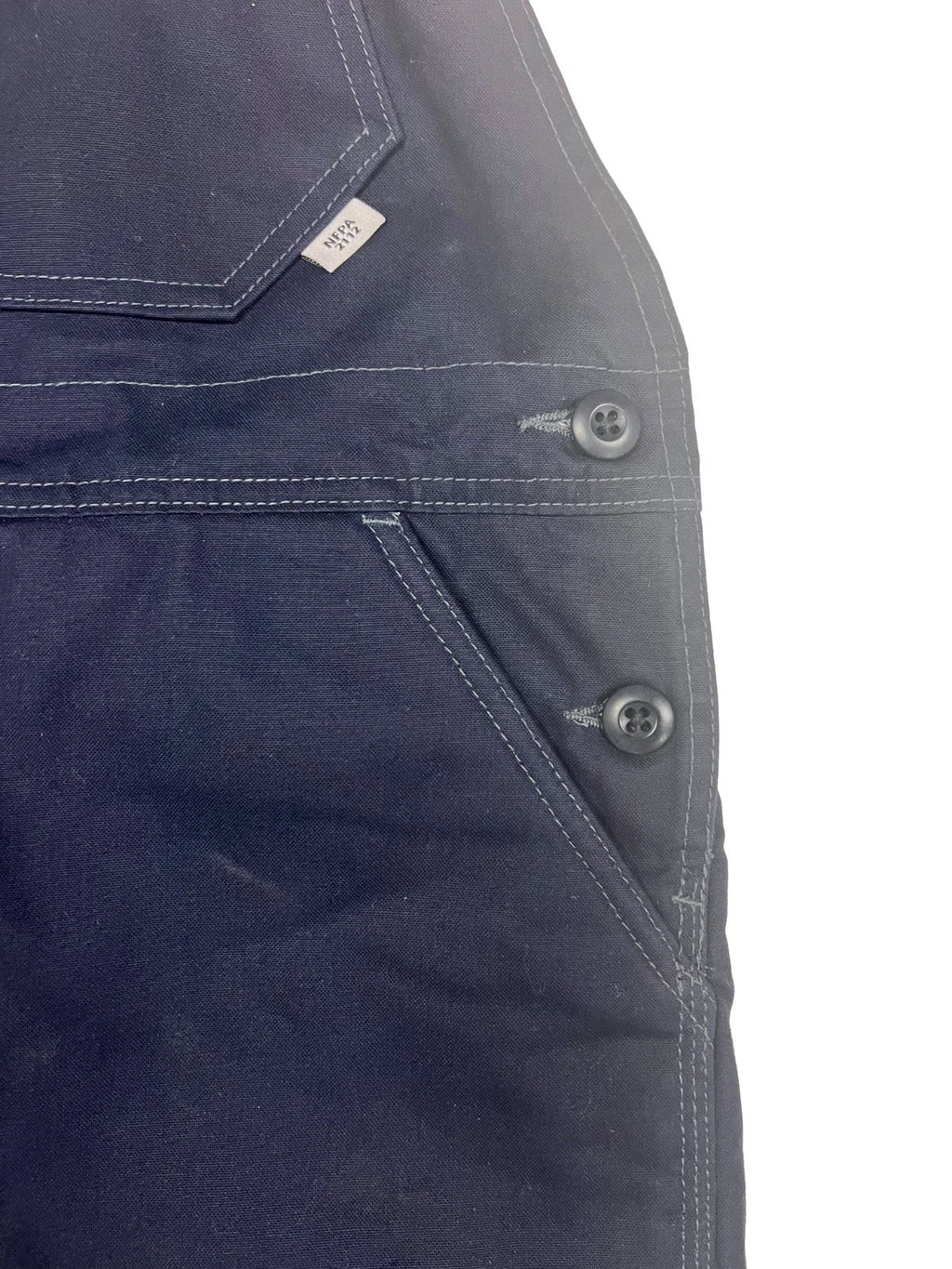 Carhartt FR Men's Navy Quick Duck Flame-Retardant Bib Pocket Overalls (S01)