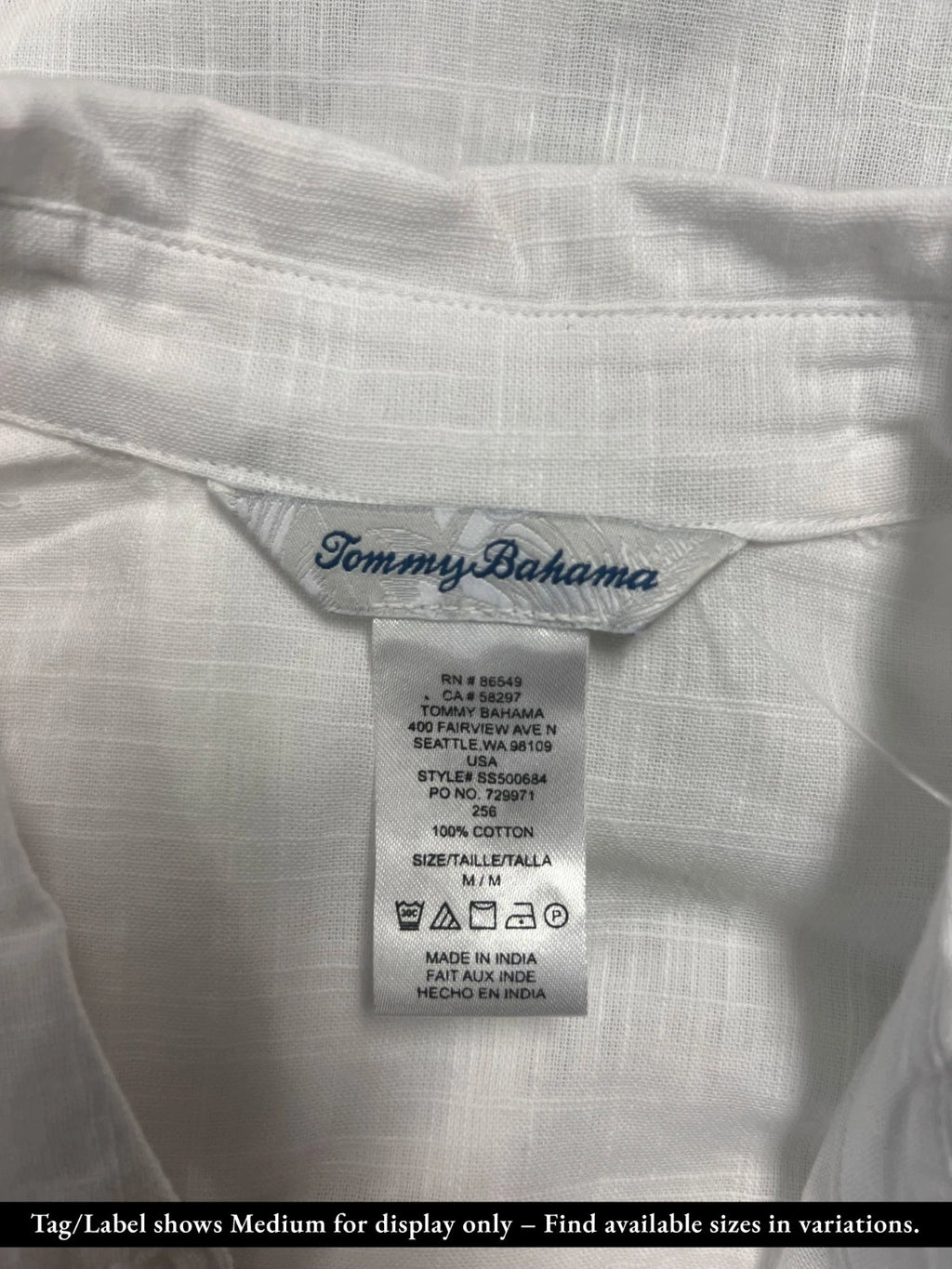 Tommy Bahama Women's White Shirt Shoreline Cotton Boyfriend Beach L/S (S07)