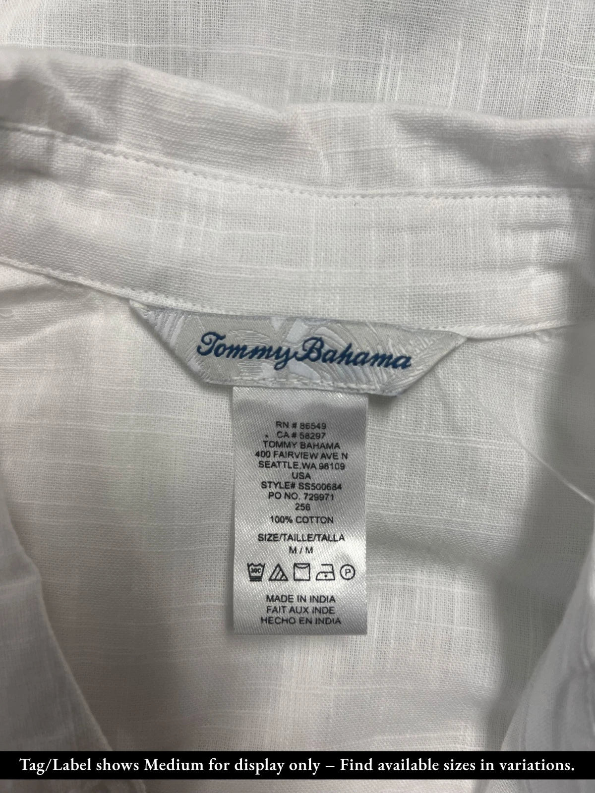 Tommy Bahama Women's White Shirt Shoreline Cotton Boyfriend Beach L/S (S07)