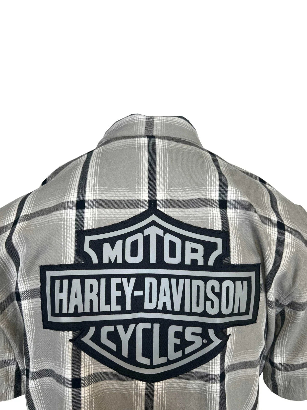 HD Branded  Men's Ghost Gray Plaid Shirt Bar & Shield Staple S/S (343)