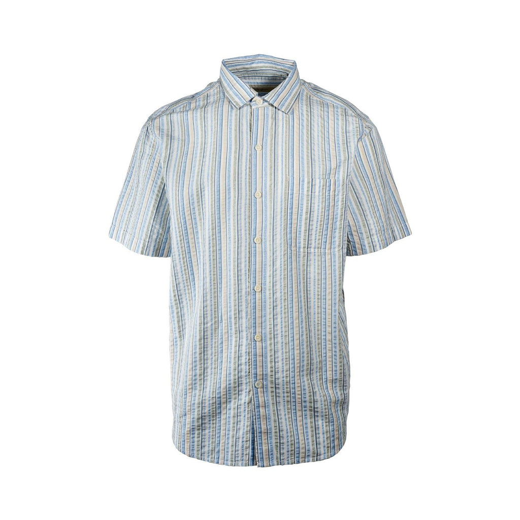Tommy Bahama Men's Cabo Blue Shirt Lagoon Drive Stripe Pocket S/S (S16)