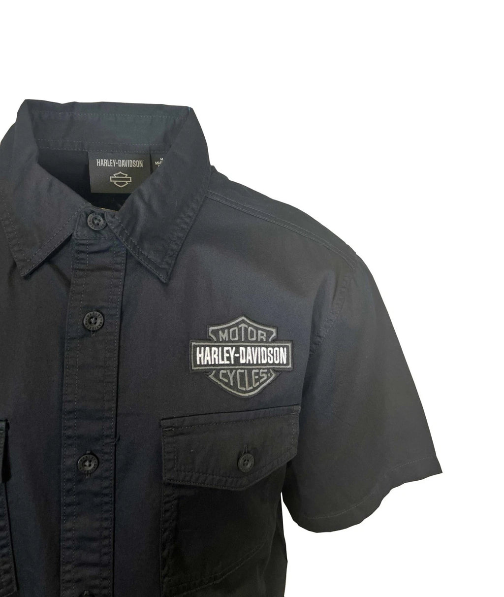 HD Brand Men's Black Shirt Ashes Lightweight Cotton Twill S/S (S346)