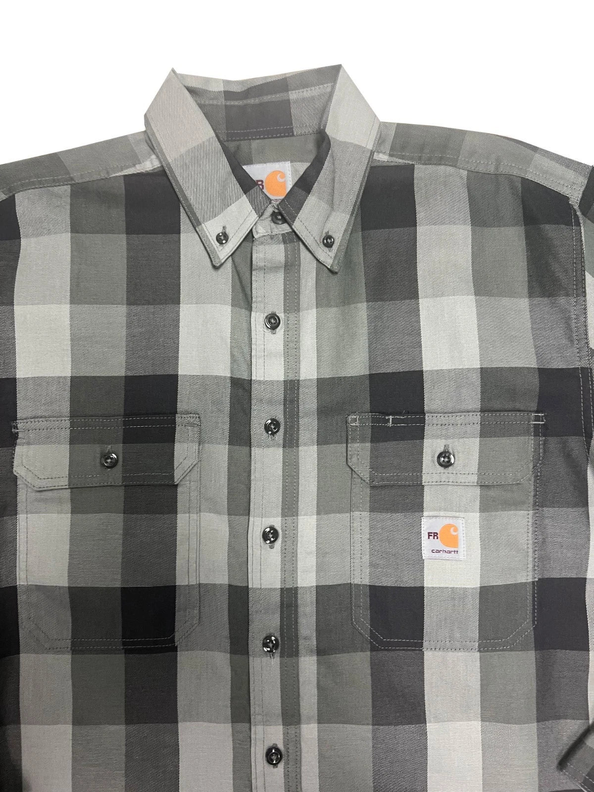 Carhartt FR Men's Grey Shirt Rugged Flex Original Fit Plaid L/S (S367)