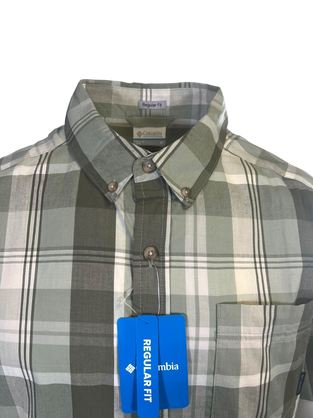 Columbia Men's Sage Leaf Multi Plaid Rapid Rivers II Short Sleeve Shirt (354)