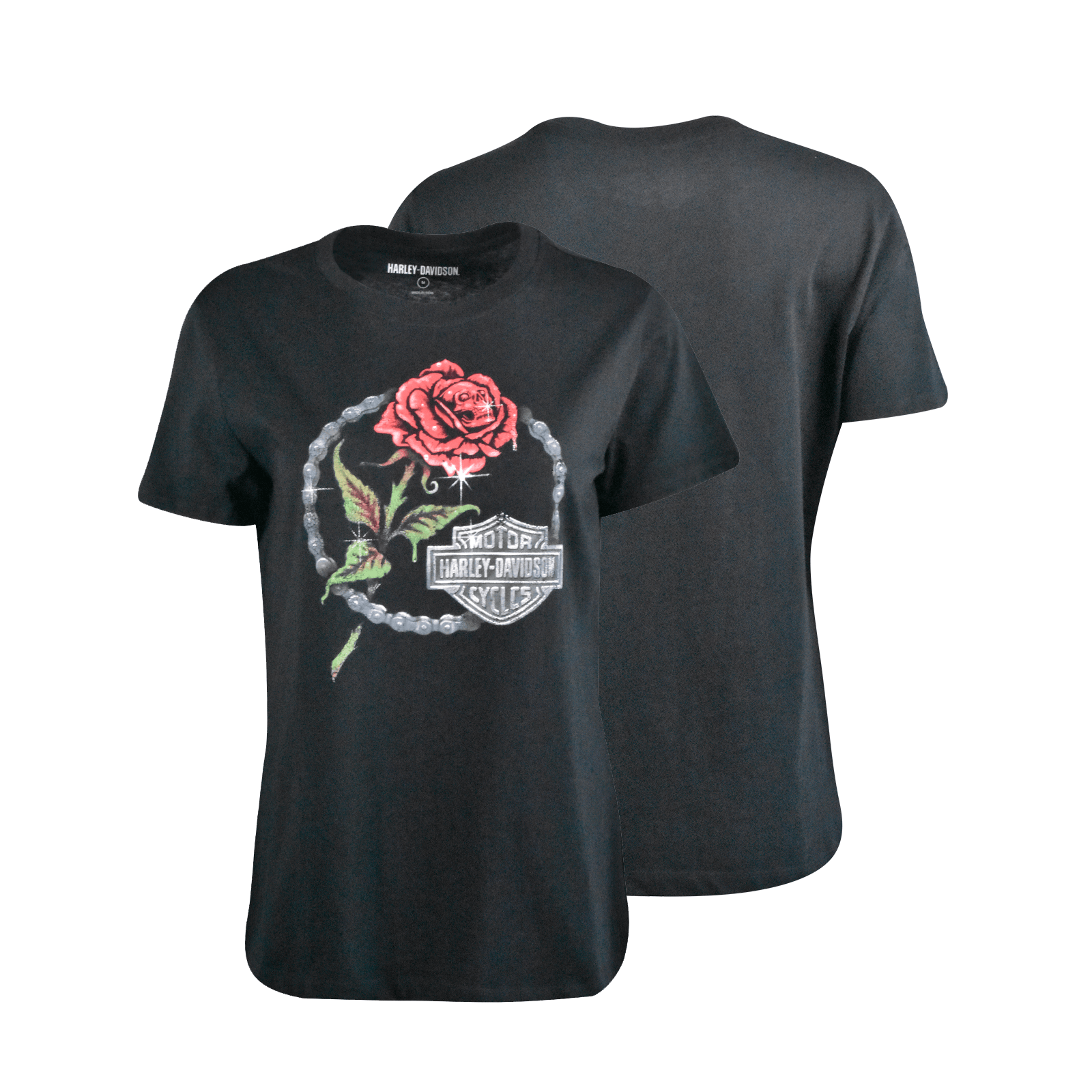 HD Branded Women's T-Shirt Forever Moto Club Rose Thorn Short Sleeve (S05)