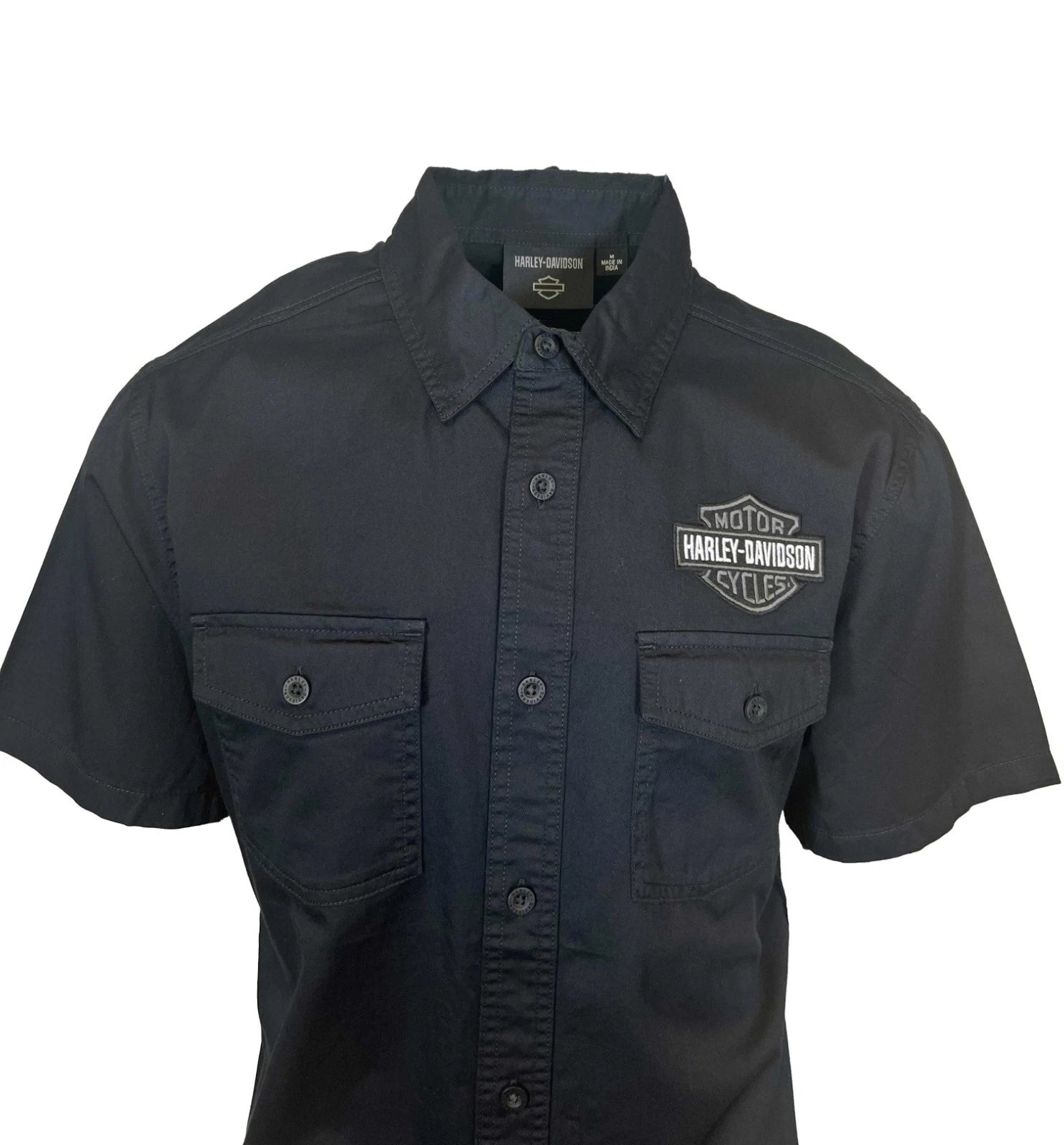 HD Brand Men's Black Shirt Ashes Lightweight Cotton Twill S/S (S346)