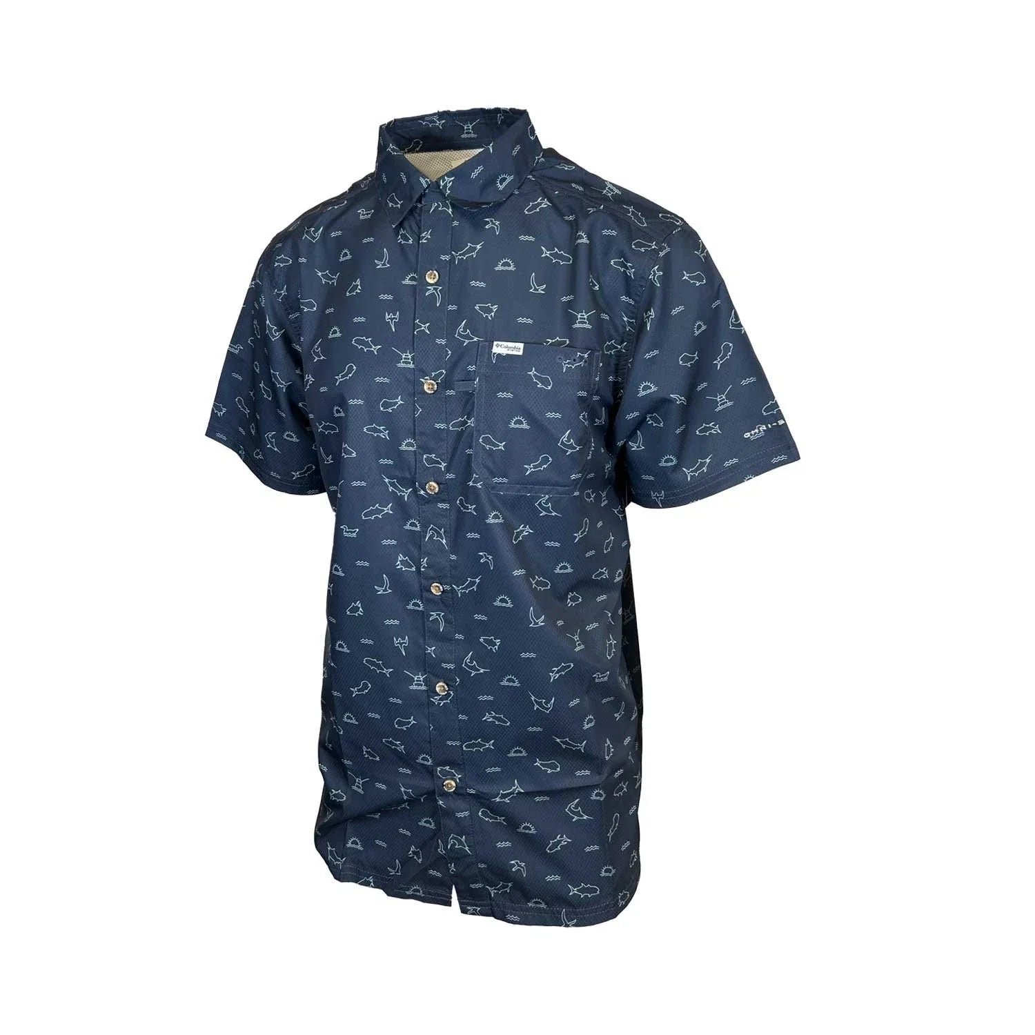 Columbia Men's Blue Shirt Omni-Wick Super Slack Tide S/S (504)
