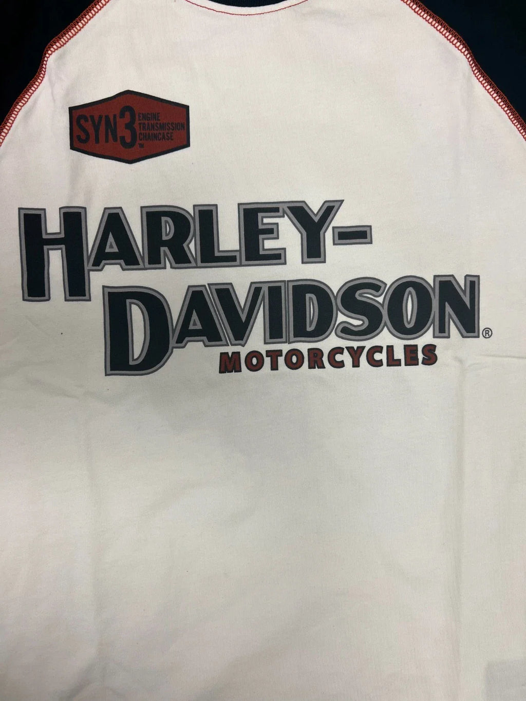 HD Branded Men's T-Shirt White Black Iron Bond Raglan Short Sleeve (S102)