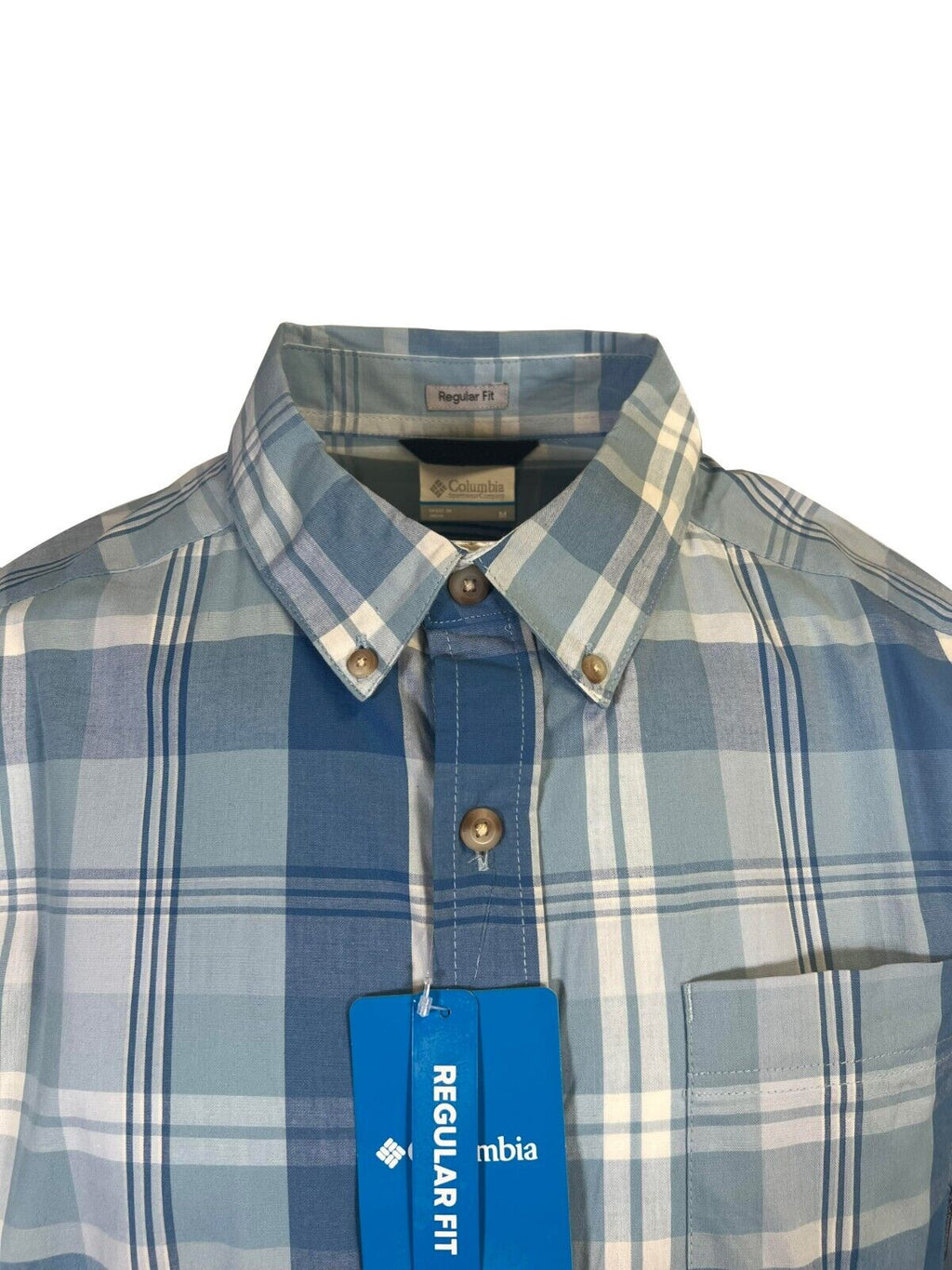Columbia Men's Ripple Blue Multi Plaid Rapid Rivers II Short Sleeve Shirt (429)