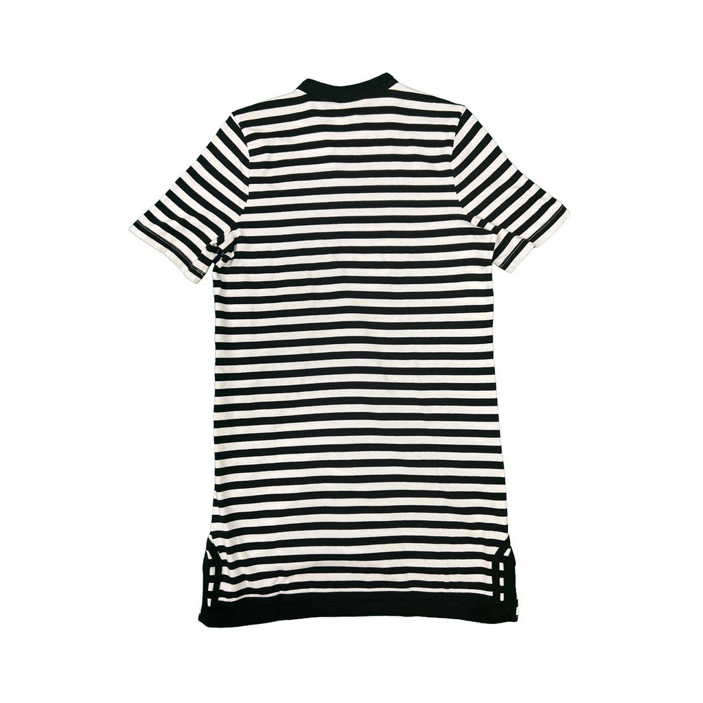 Tommy Baham Women's Black & White Dress Amira Stripe Tunic Split Neck (S08)