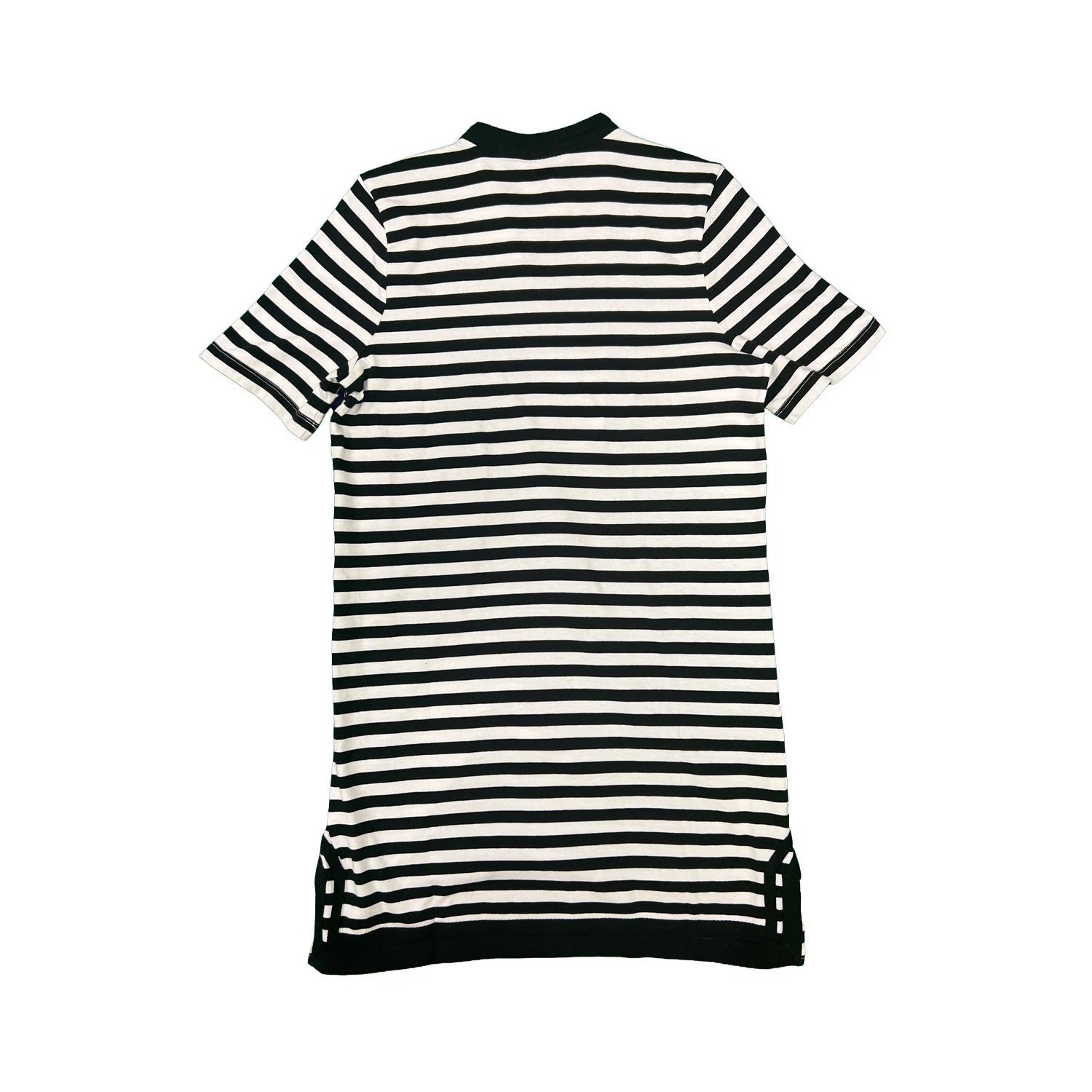 Tommy Baham Women's Black & White Dress Amira Stripe Tunic Split Neck (S08)