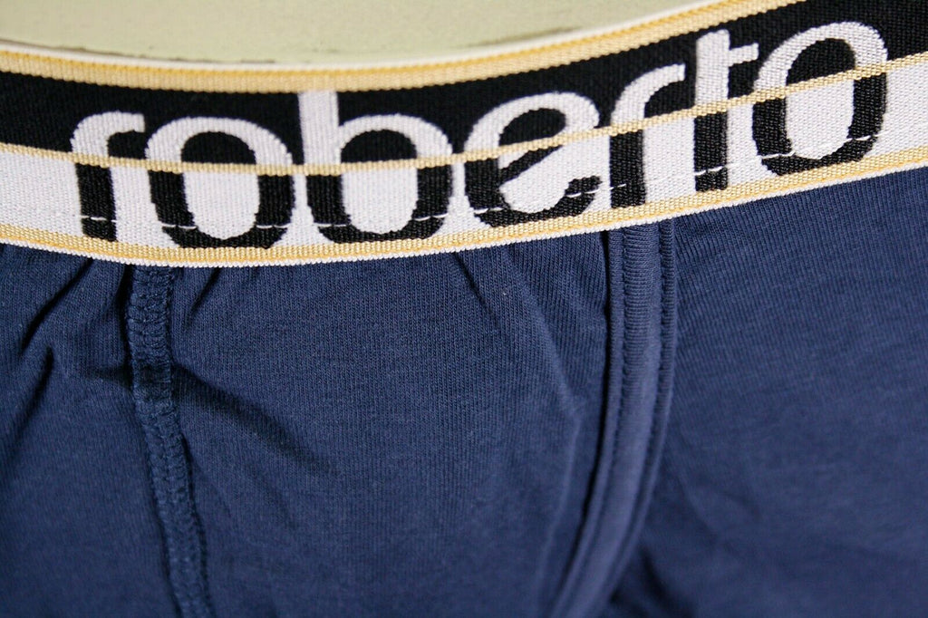Roberto Cavalli Men's Single Pack Blue Stretch Boxer Briefs