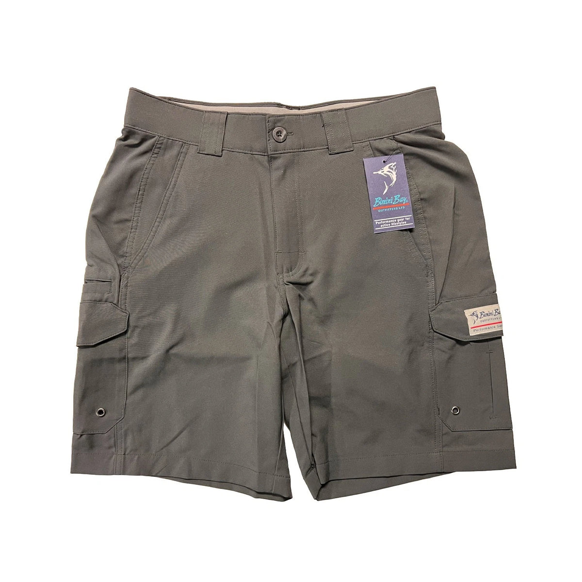 Bimini Bay Outfitters Men's Dark Grey Short Bluefin II Performance Cargo (S11)