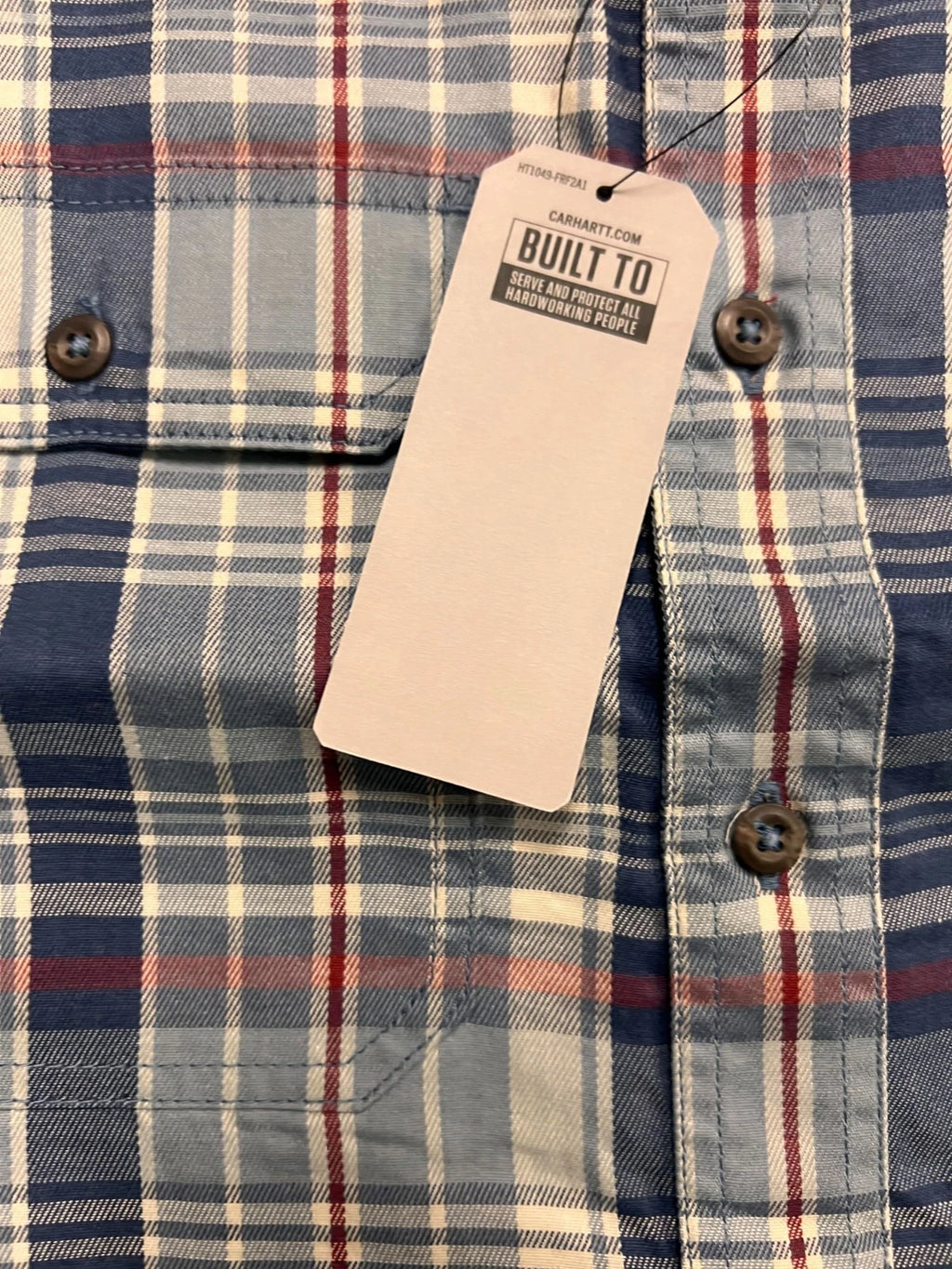 Carhartt FR Men's Slate Blue Plaid Shirt -Rugged Flex Work Wear L/S CAT 2 (S371)