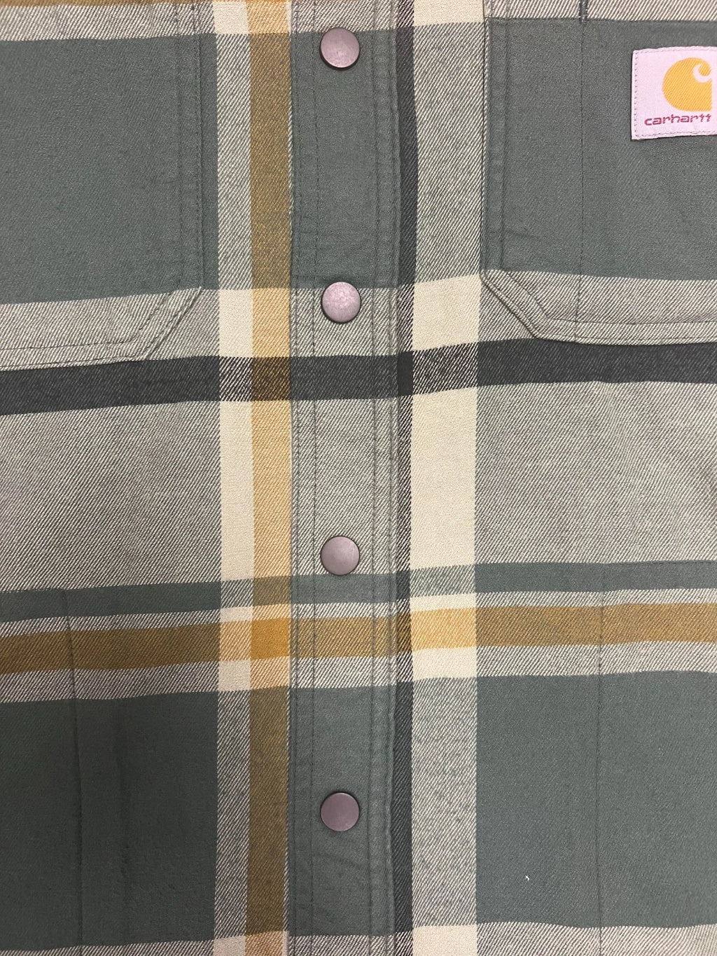 Carhartt Men's Green Shirt Rugged Flex Hooded Plaid Fleece Lined Shacket (S049)