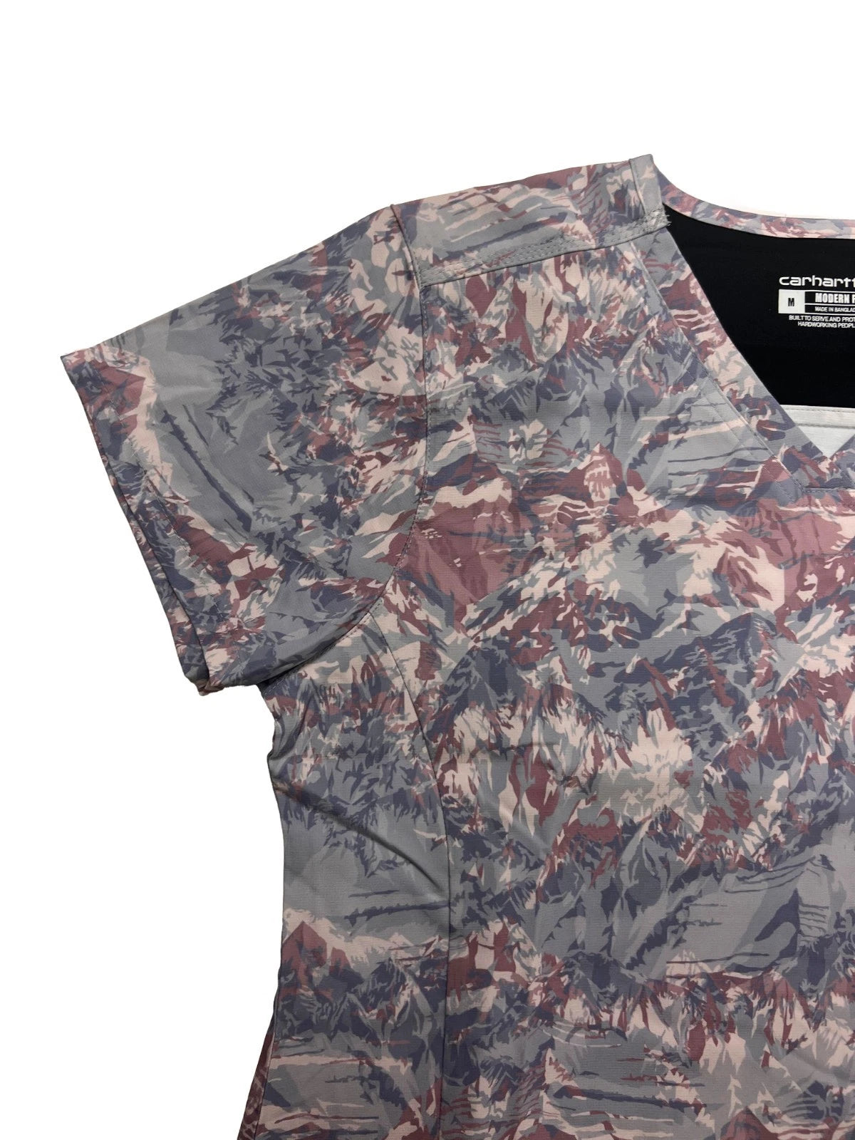 Carhartt Women's Snowy Ridges Scrub - Cross-Flex V-Neck Print Top (S45)