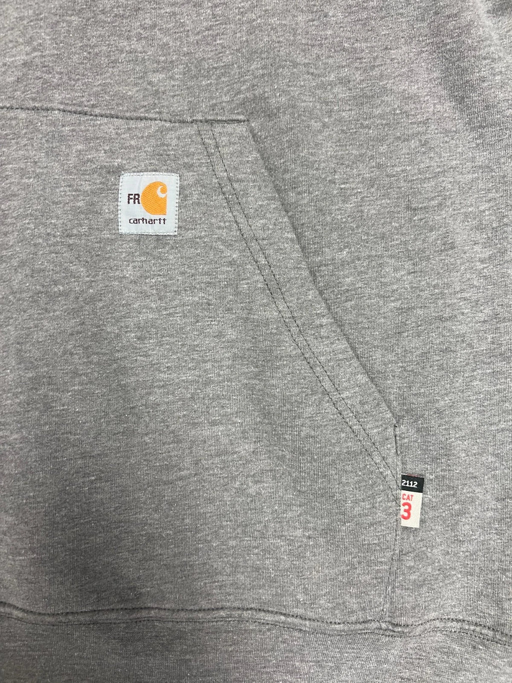 Carhartt FR Men's Heather Gray Sweatshirt Force Midweight Hooded Pullover (S42)