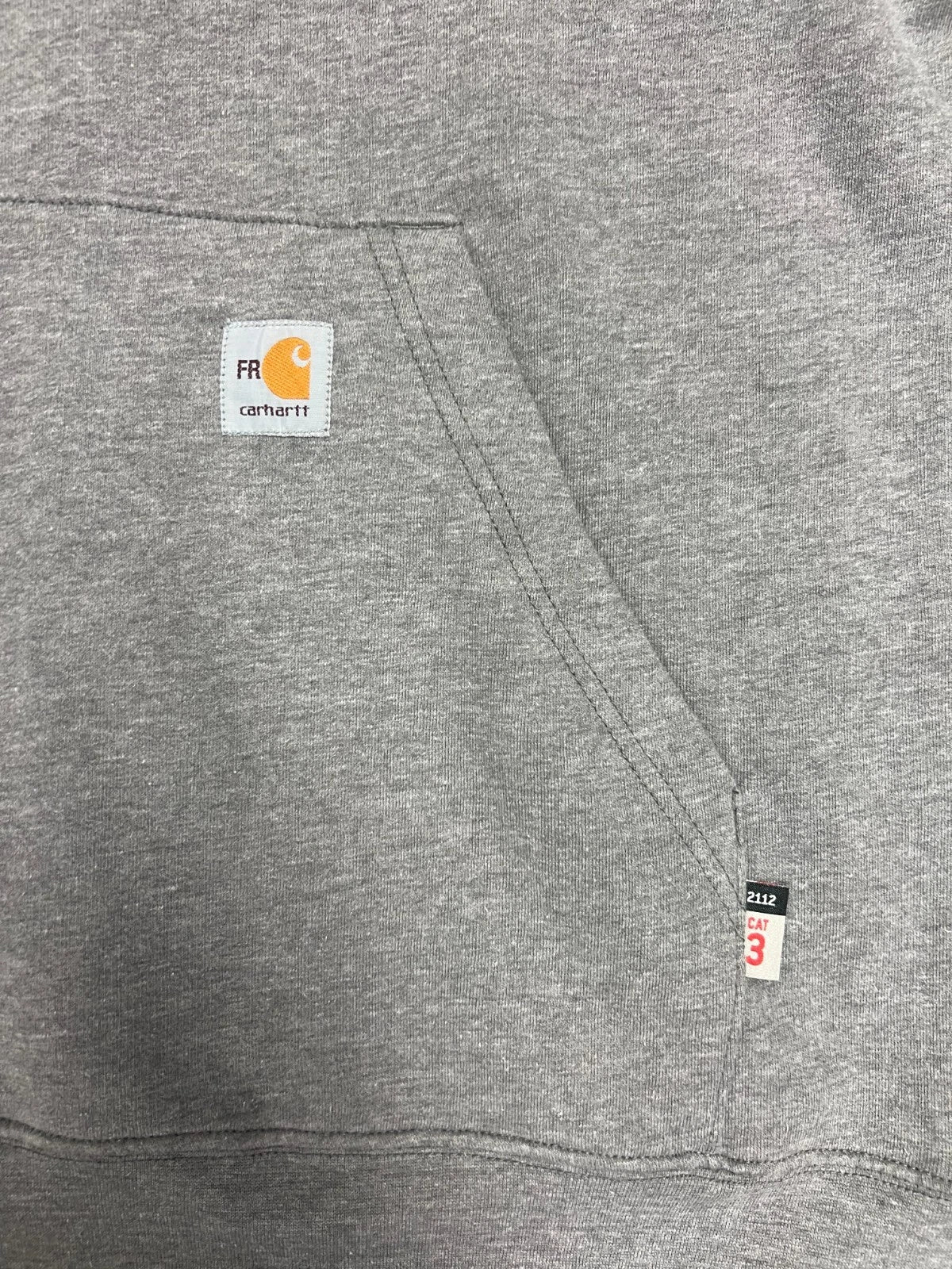 Carhartt FR Men's Heather Gray Sweatshirt Force Midweight Hooded Pullover (S42)