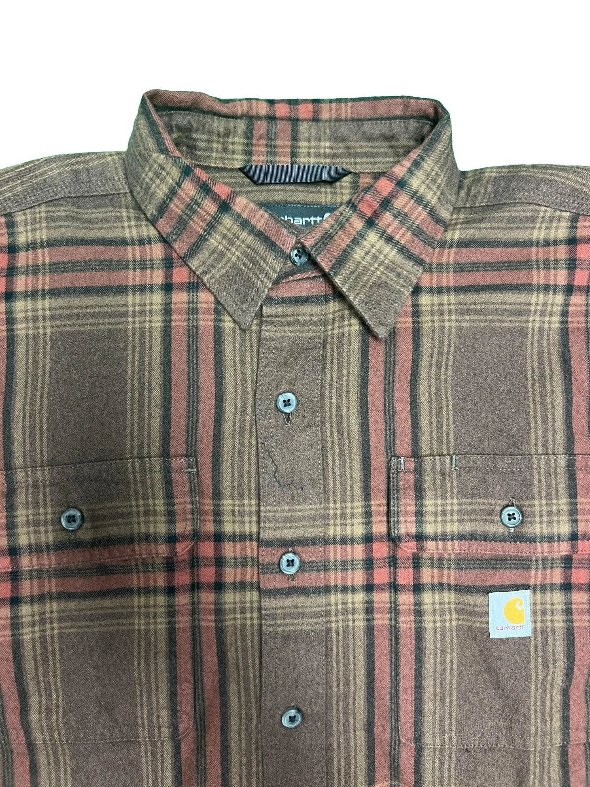 Carhartt Men's Mocha Shirt Heavy Weight Flannel Button-Down L/S (S355)