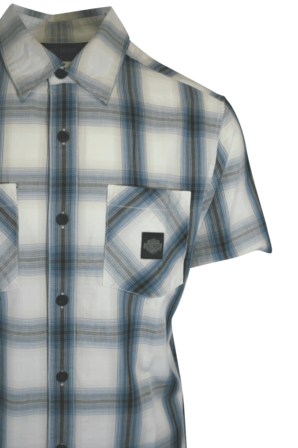 HD Branded Men's Shirt Blue Plaid Forever S/S Woven (S55)