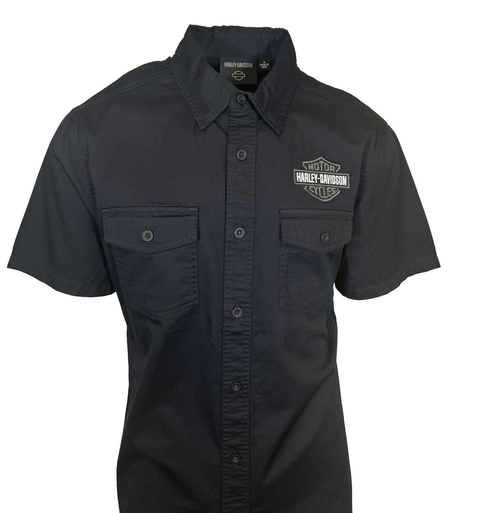 HD Brand Men's Black Shirt Ashes Lightweight Cotton Twill S/S (S346)