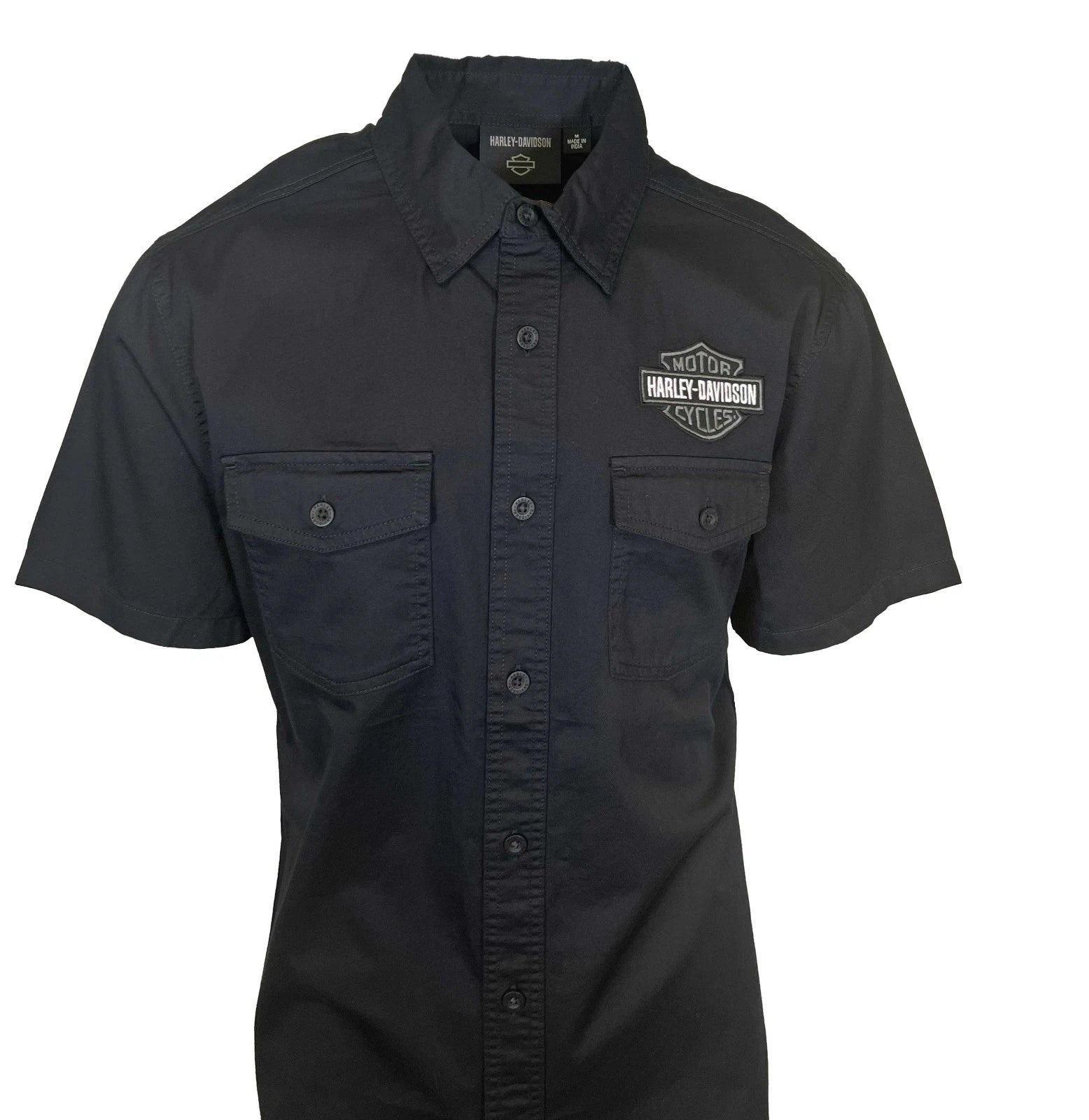 HD Brand Men's Black Shirt Ashes Lightweight Cotton Twill S/S (S346)