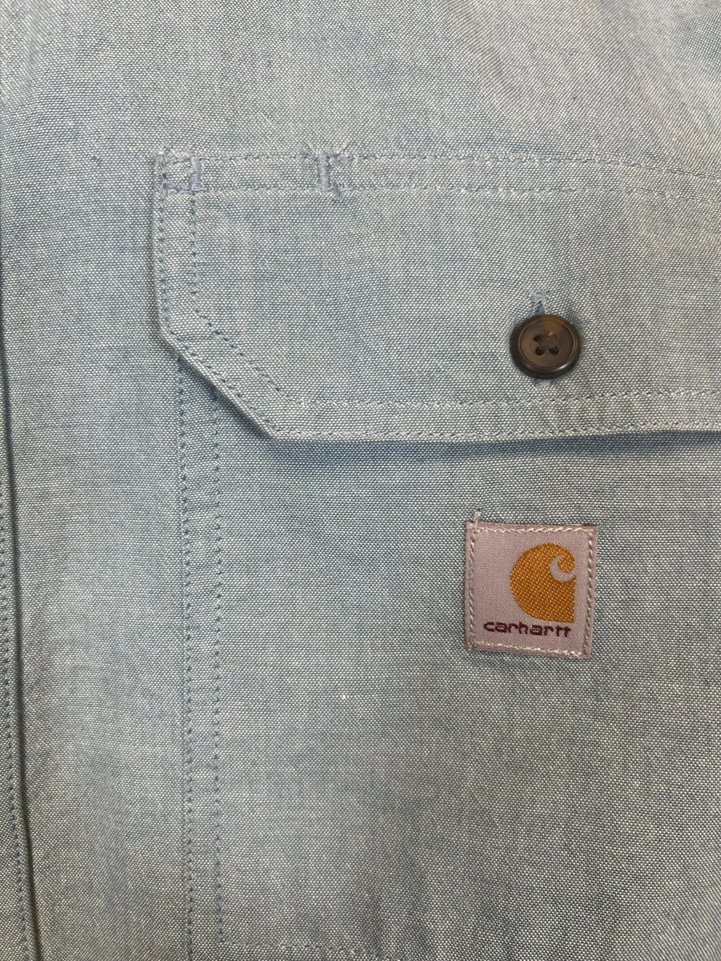 Carhartt Men's Blue Chambray Shirt Loose Fit Midweight S/S (351)