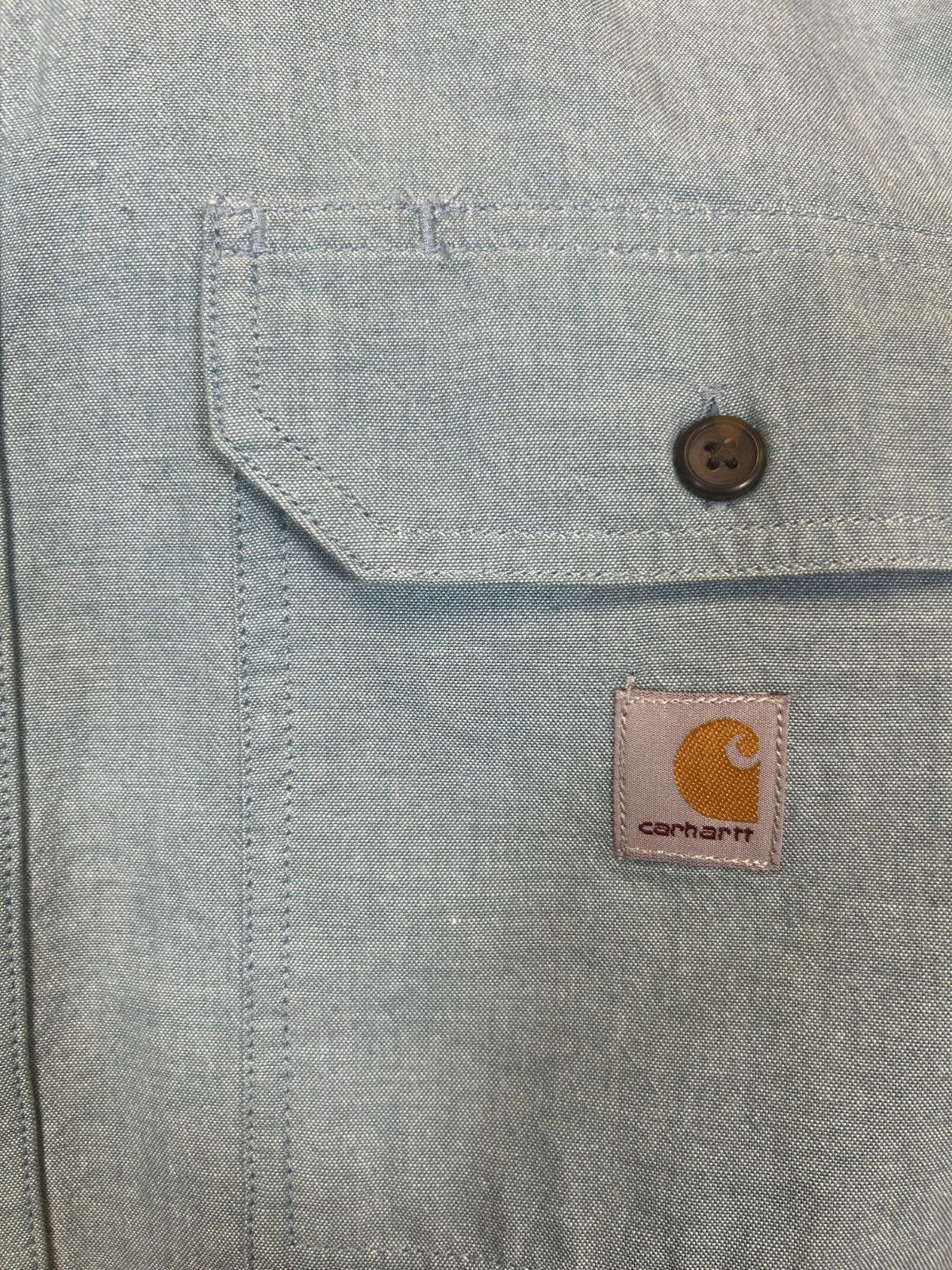 Carhartt Men's Blue Chambray Shirt Loose Fit Midweight S/S (351)