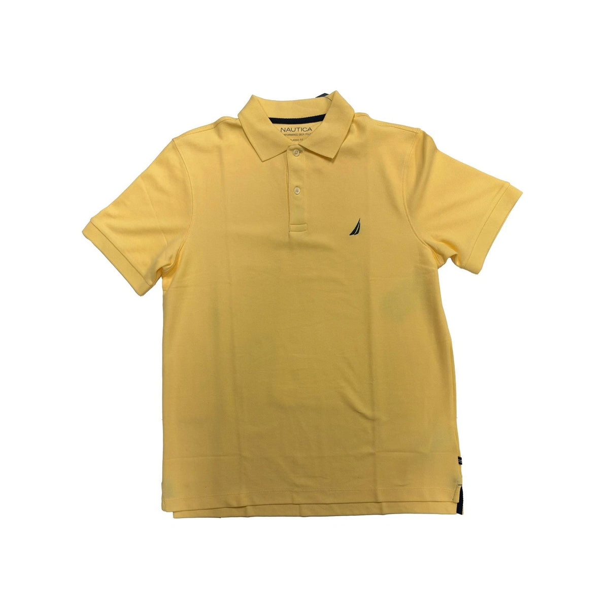 Nautica Men's Buoy Yellow T-Shirt - Solid Deck Polo Tee S/S (S20)