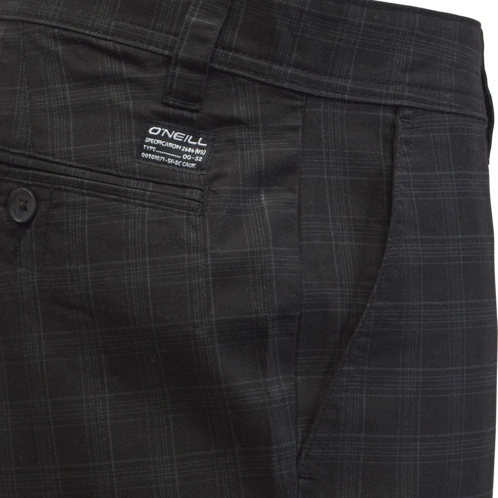 O'Neill Men's Dark Grey Horizon Plaid Chino Short
