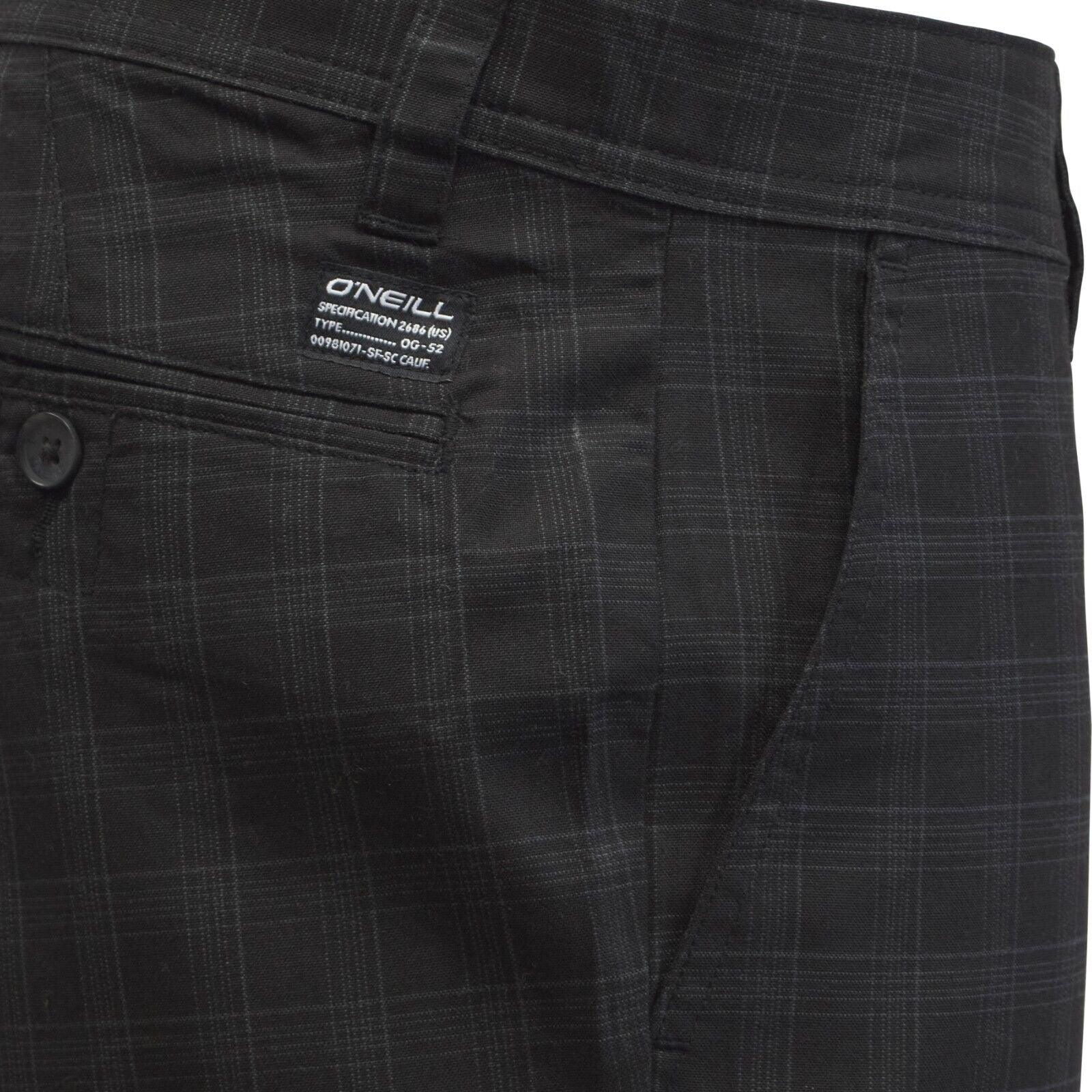 O'Neill Men's Dark Grey Horizon Plaid Chino Short