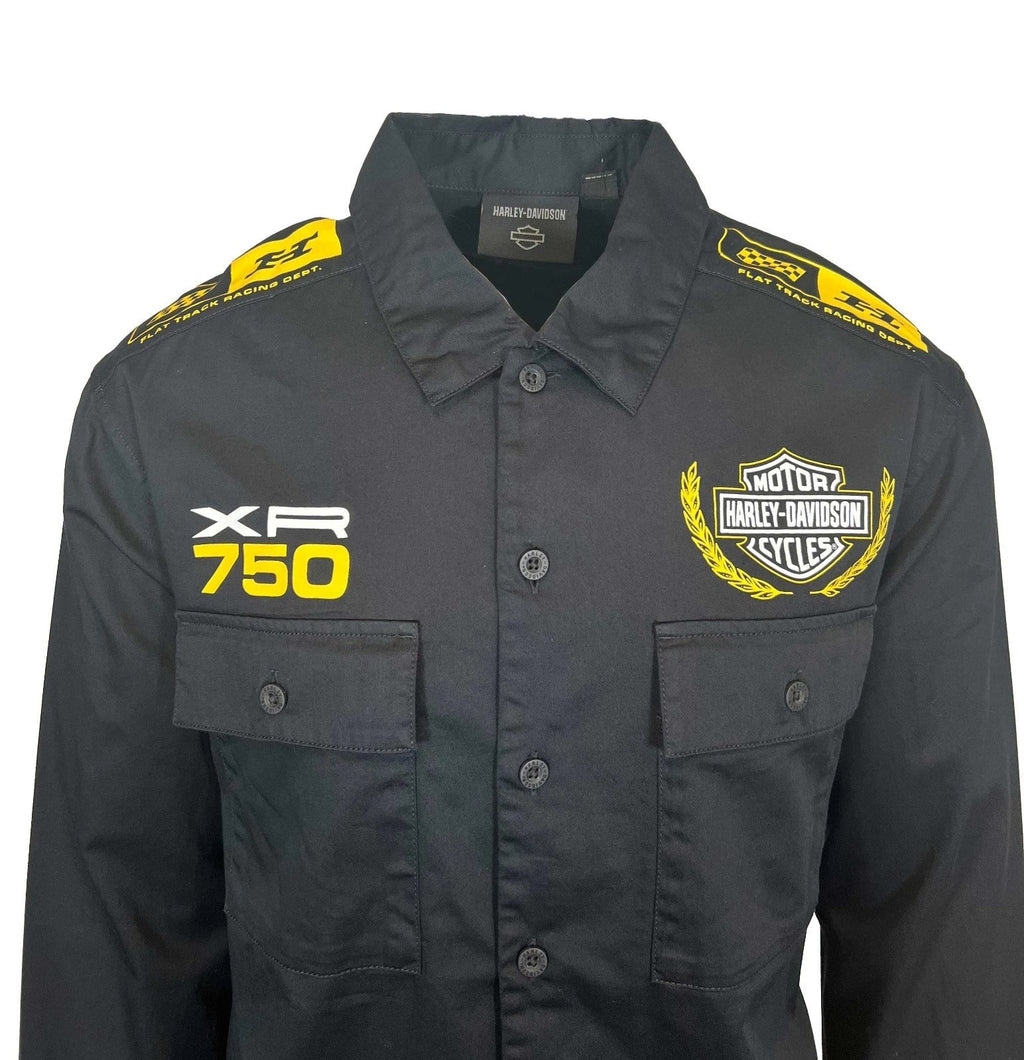 HD Branded  Men’s Black Shirt Trophy Eagle Racing Mechanic L/S (354)