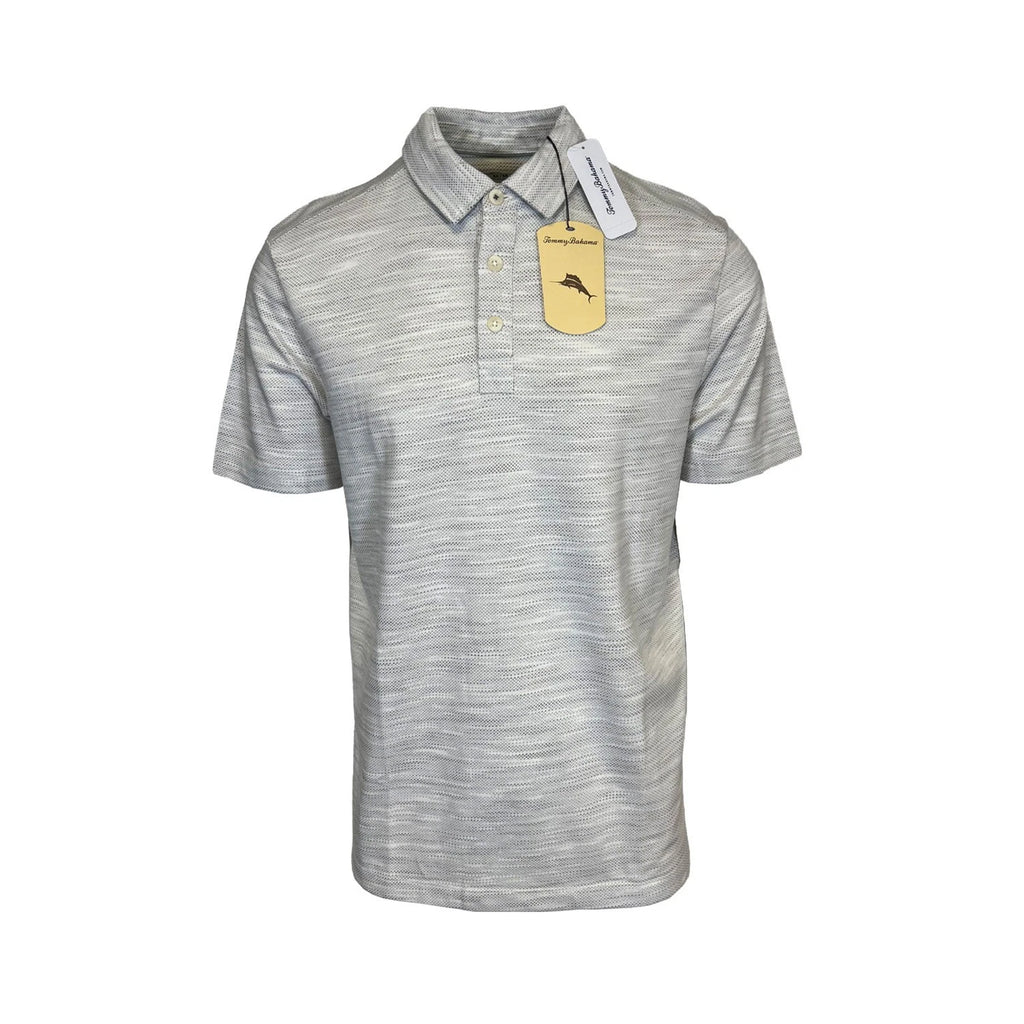Tommy Bahama Men's Coal T-Shirt Ocean Sails Knit Polo 3 Buttons S/S Tee (S61)