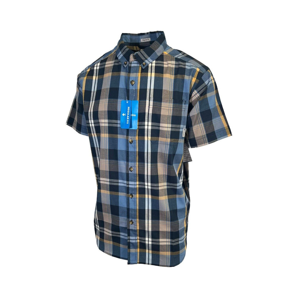 Columbia Men's Collegiate Navy Multi Plaid Rapid Rivers II S/S Shirt (462)