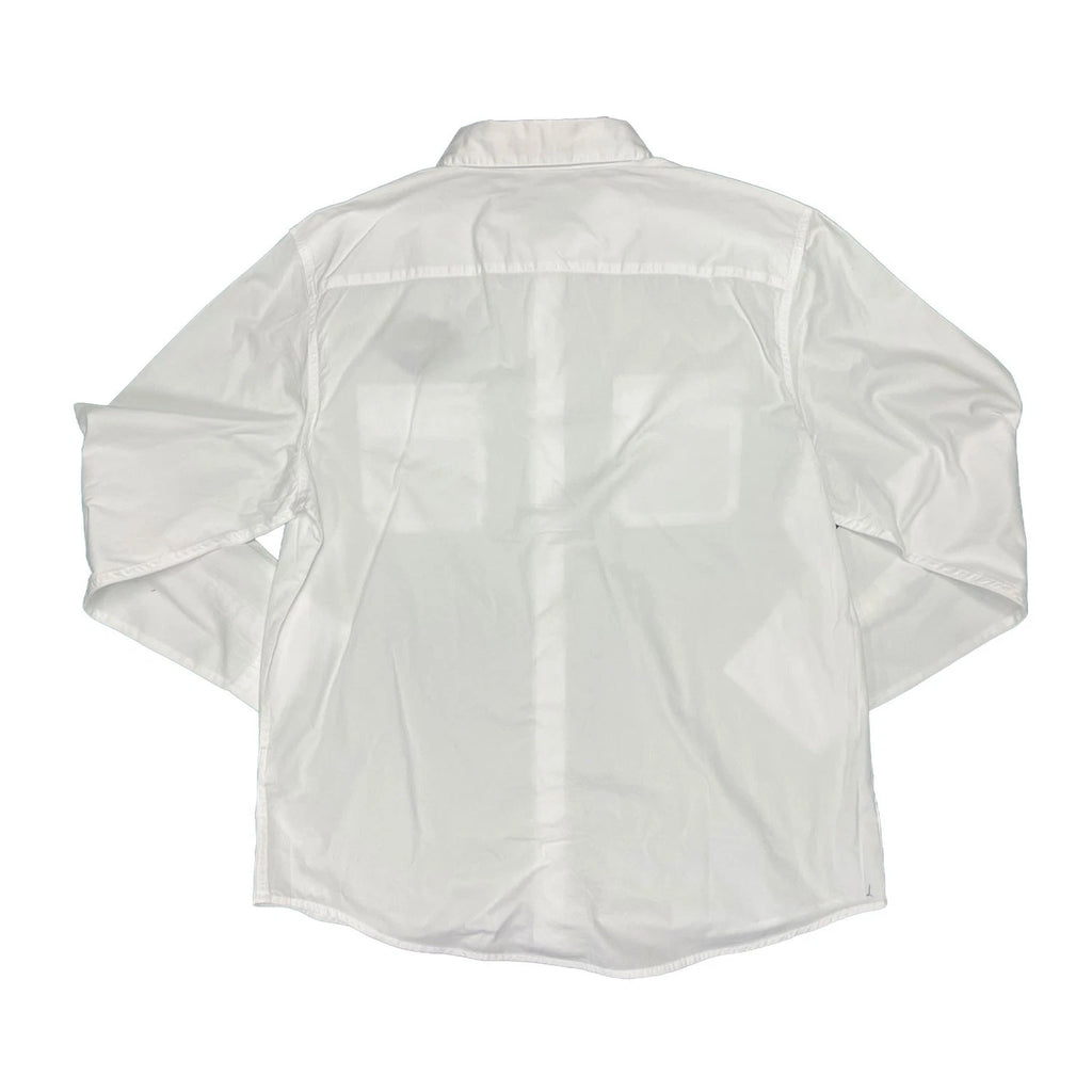 HD Brand Men's White Shirt Bar & Shield Solid Long Sleeve (340)
