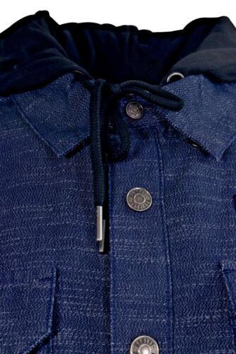 HD Branded Men's Denim Jacket Blue Dark Wash Patch Logo (101)