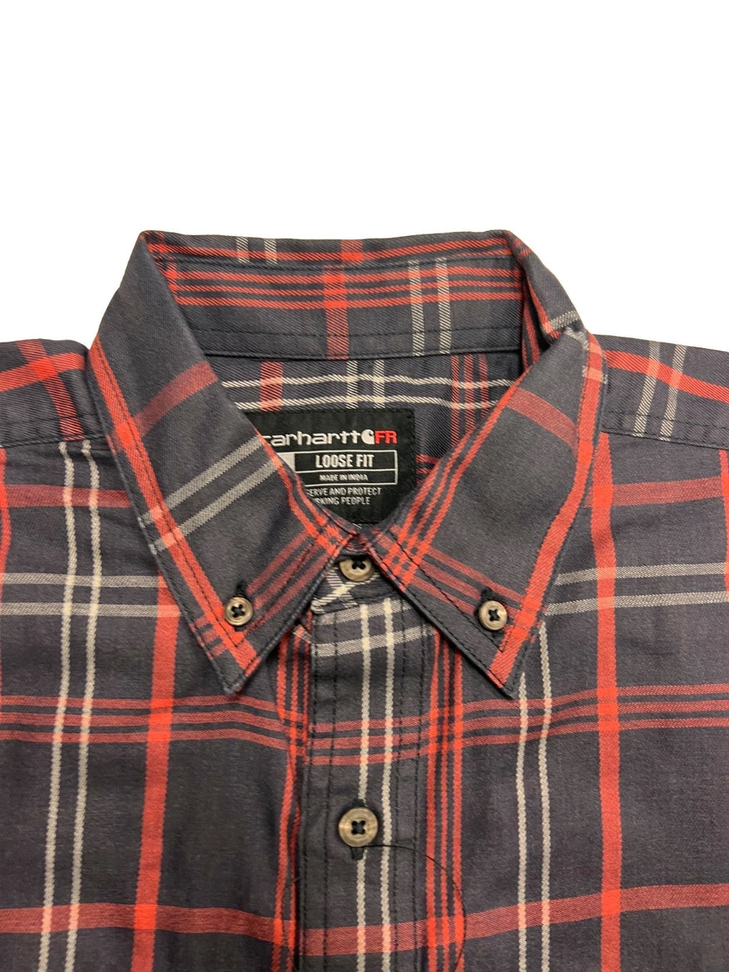 Carhartt FR Men's Red Plaid Shirt - Rugged Flex Work Wear L/S CAT 2 (S370)