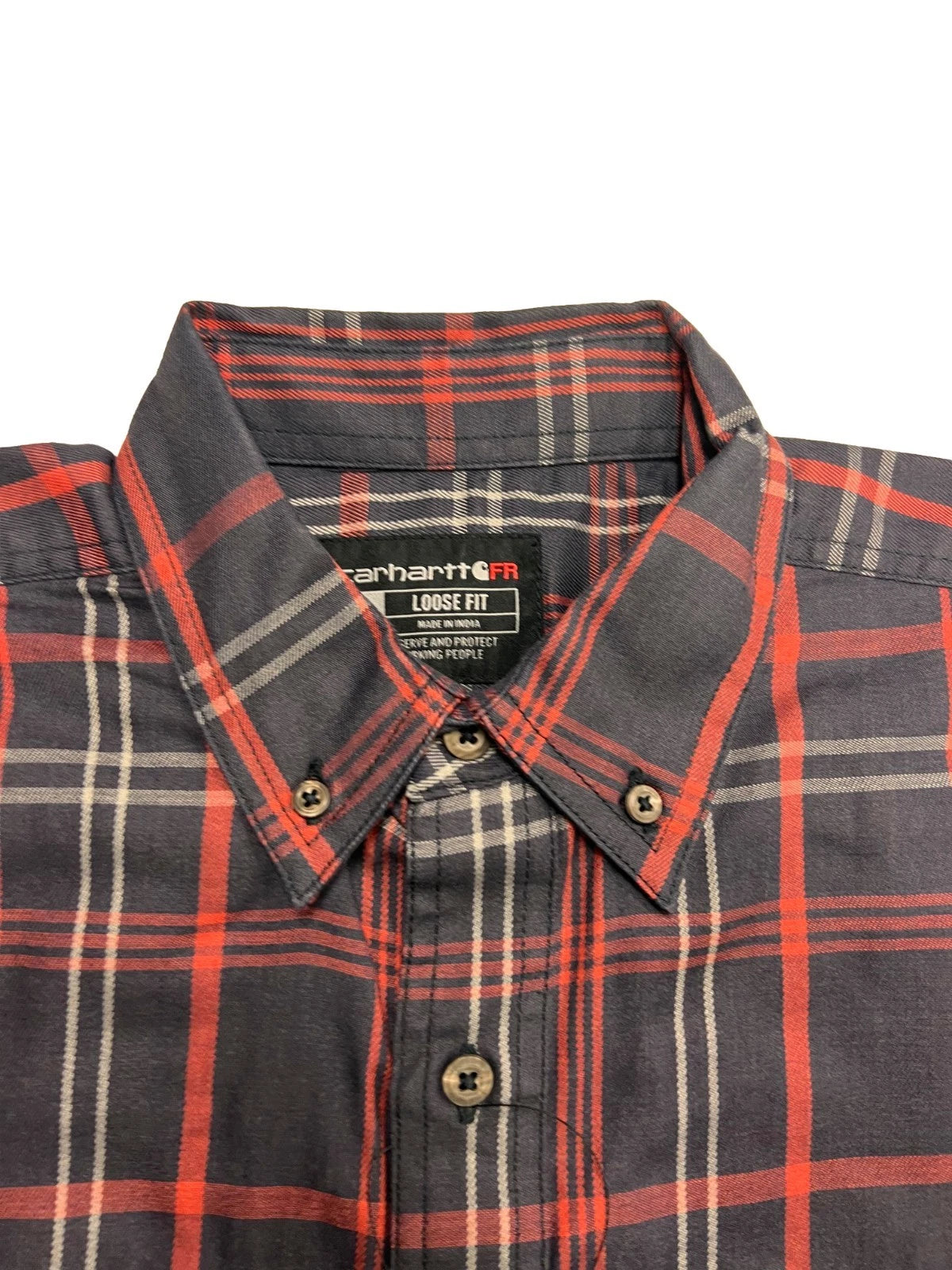 Carhartt FR Men's Red Plaid Shirt - Rugged Flex Work Wear L/S CAT 2 (S370)