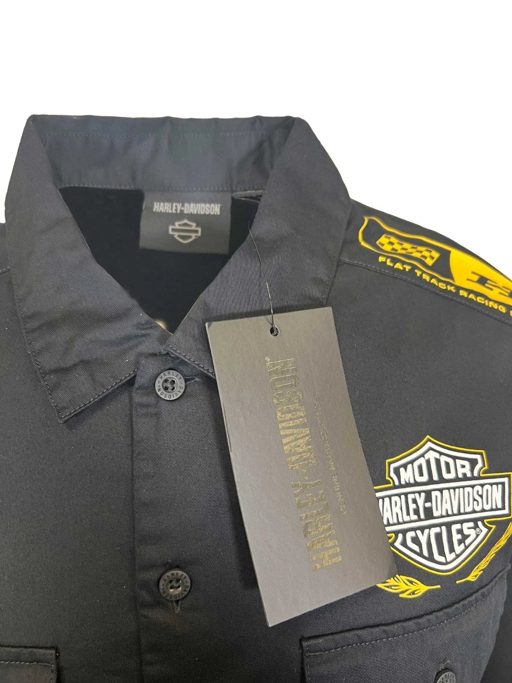 HD Branded  Men’s Black Shirt Trophy Eagle Racing Mechanic L/S (354)