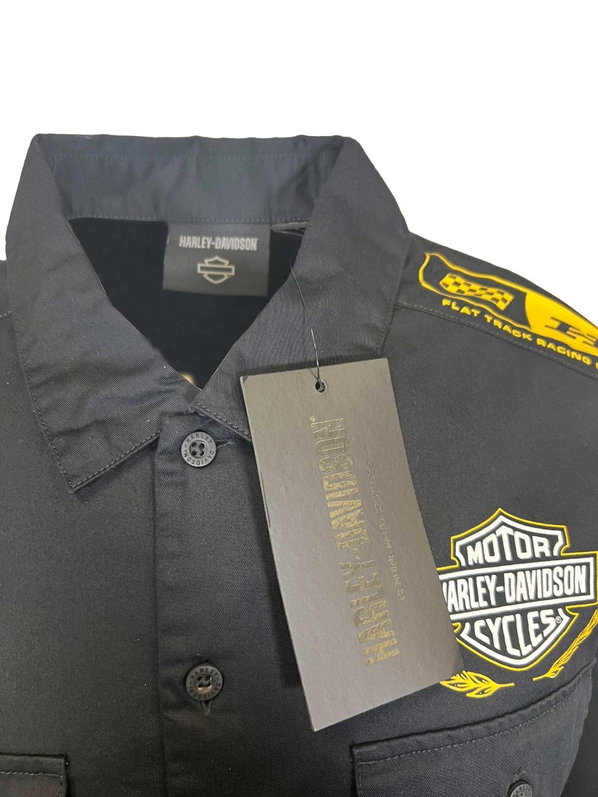 HD Branded  Men’s Black Shirt Trophy Eagle Racing Mechanic L/S (354)
