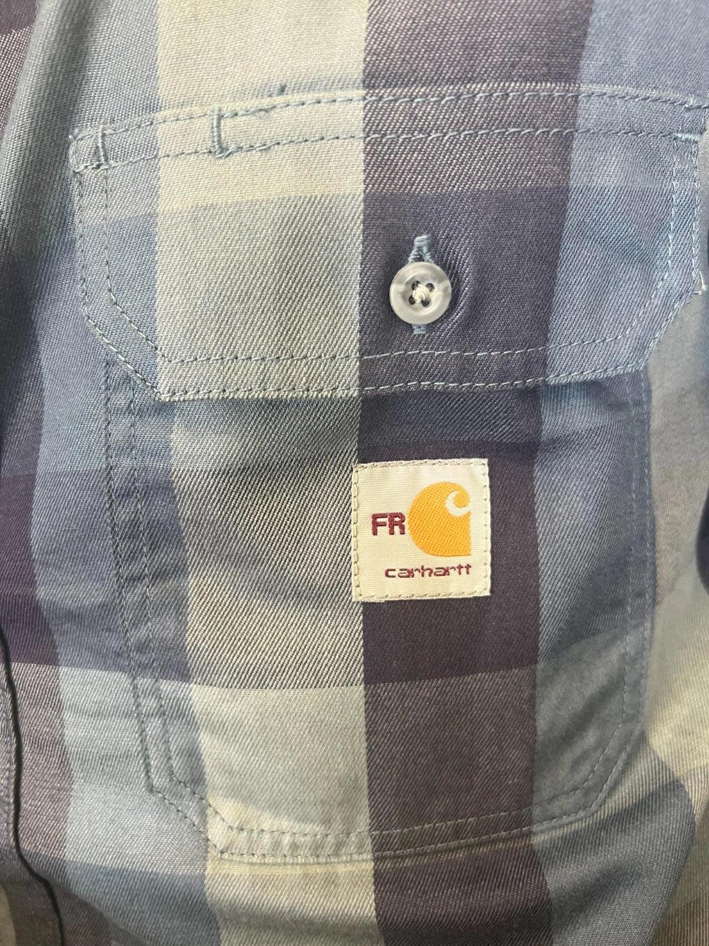 Carhartt FR Men's Blue Shirt Rugged Flex Original Fit Plaid L/S (S368)