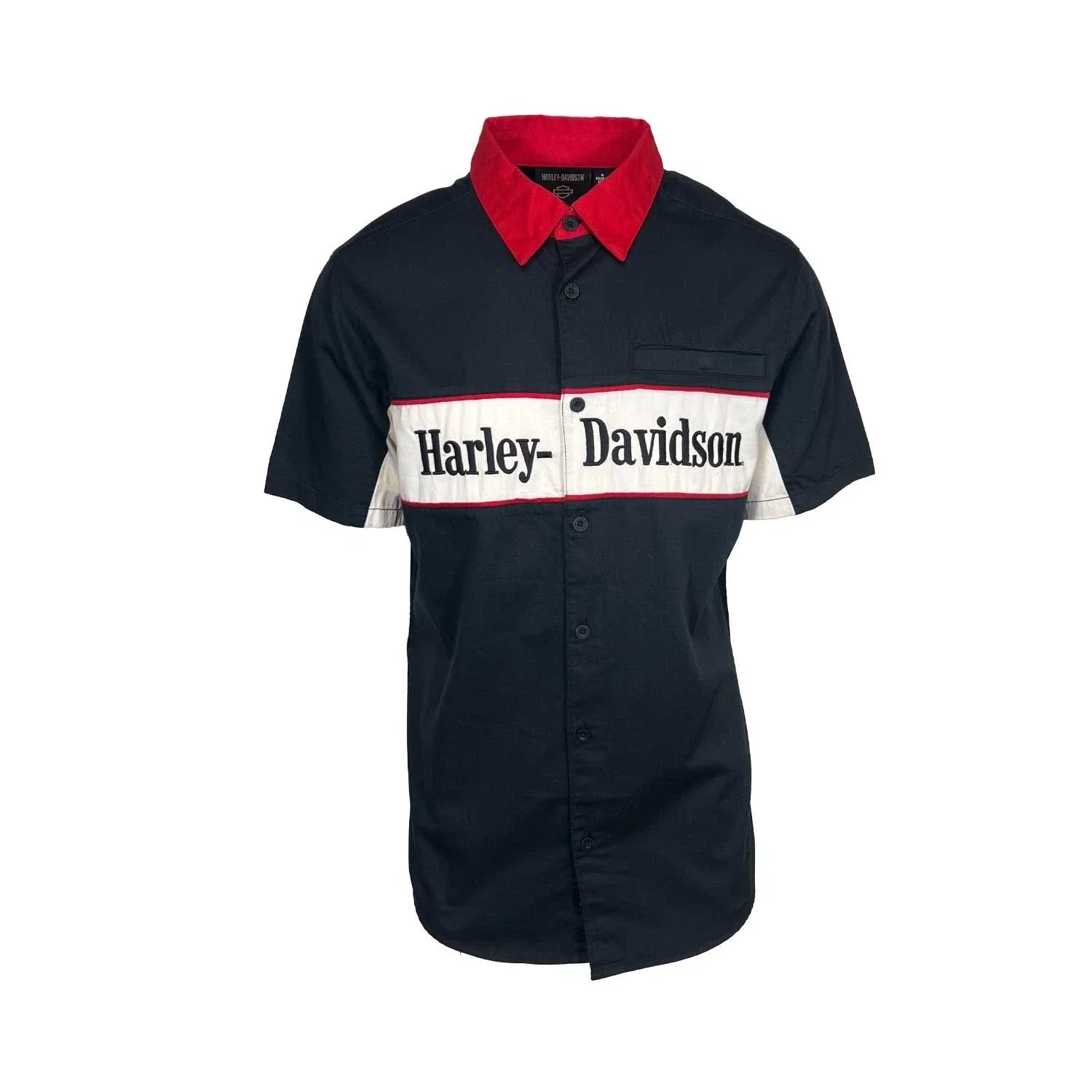 HD Branded  Men's Black Shirt Garage Mechanic Welt Pocket S/S (351)