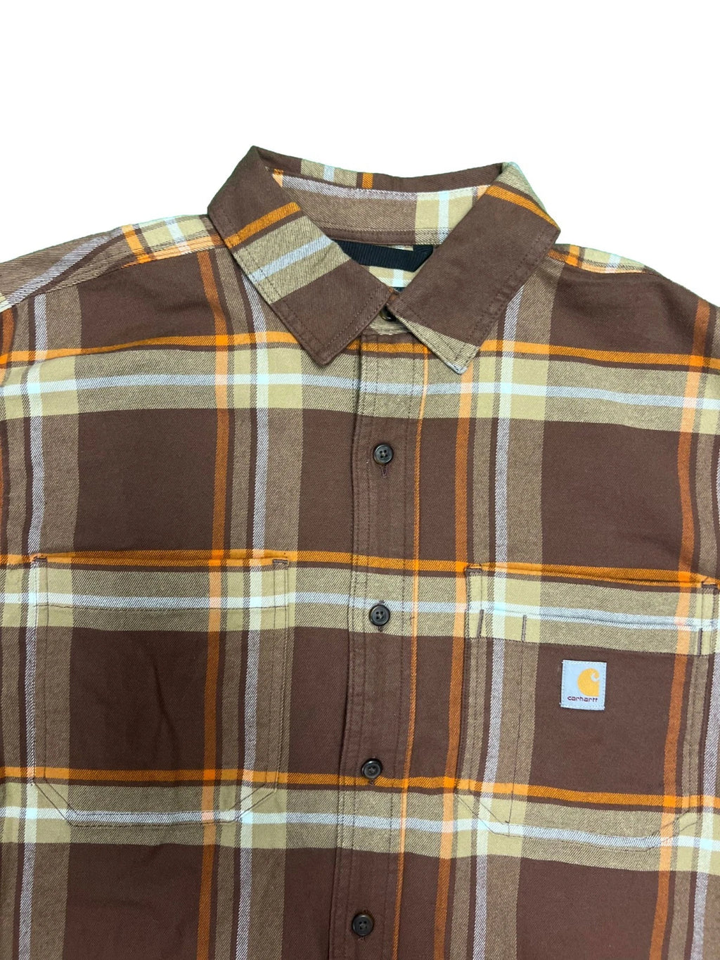 Carhartt Men's Chestnut Plaid Shirt Rugged Flex Relaxed Fit L/S (S357)