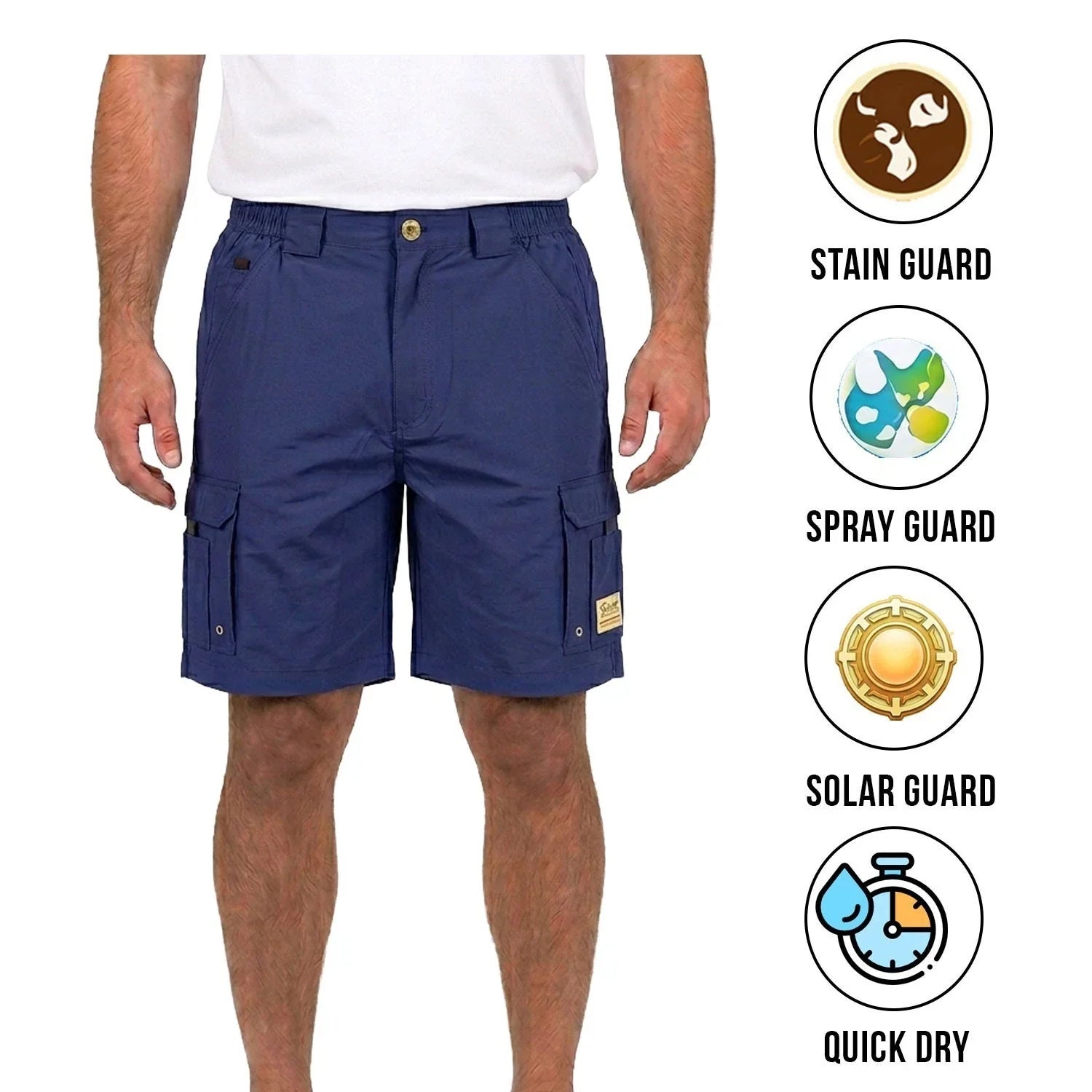 Bimini Bay Outfitters Men's Navy Blue Short Boca Grande II Fishing (S06)