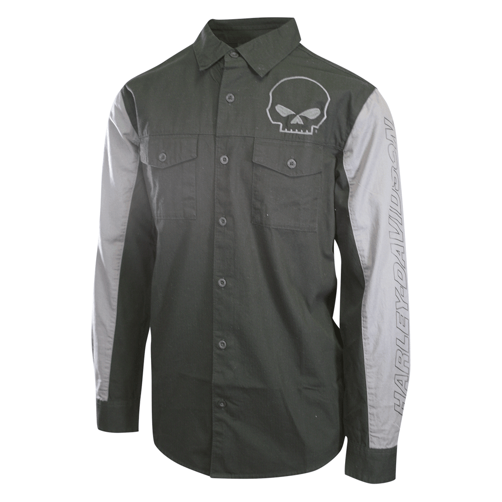 HD Branded Men's Shirt Black Beauty Willie G Skull Viper L/S (S63)