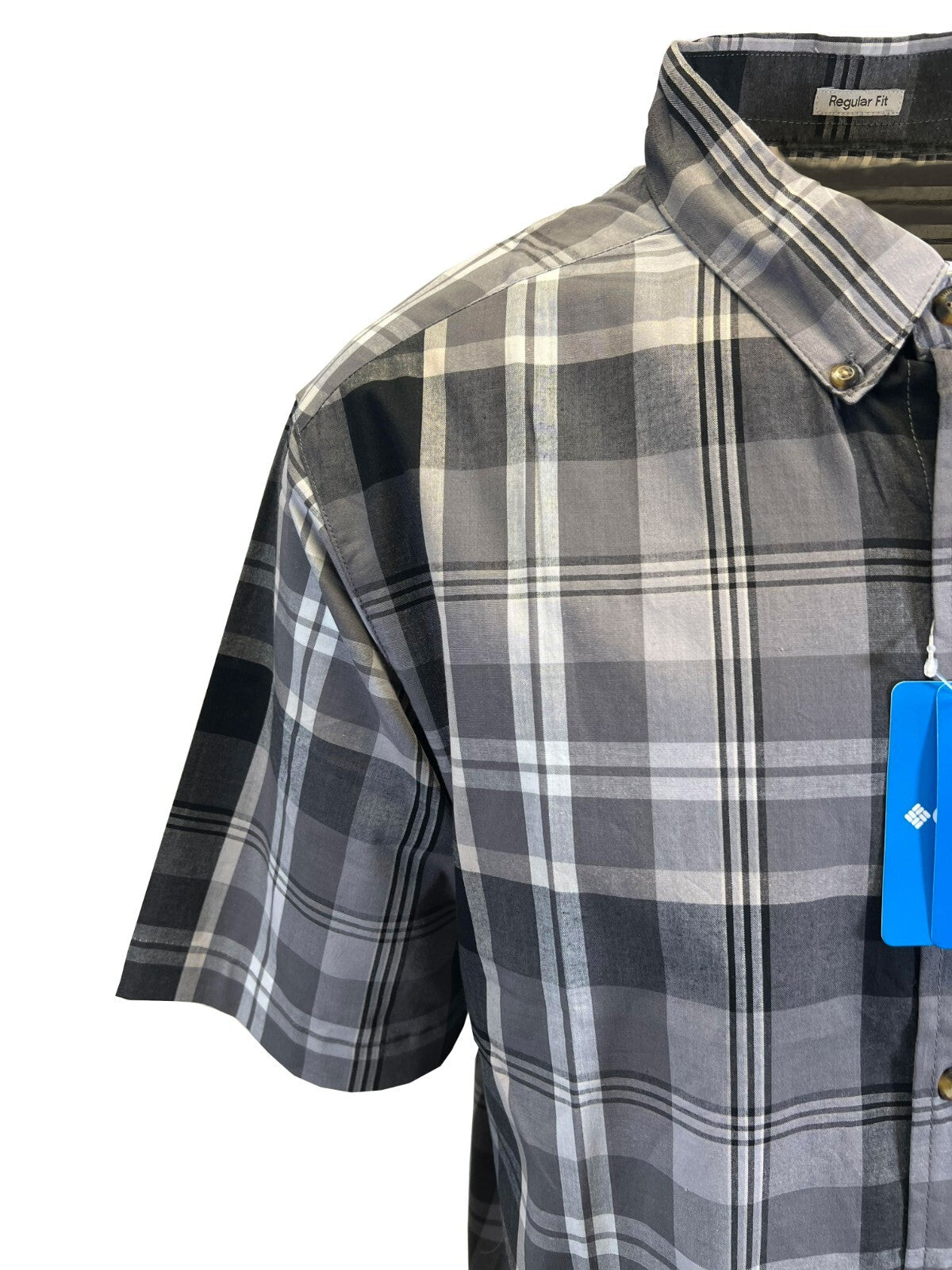 Columbia Men's Flint Grey Multi Plaid Rapid Rivers II S/S Shirt (026)