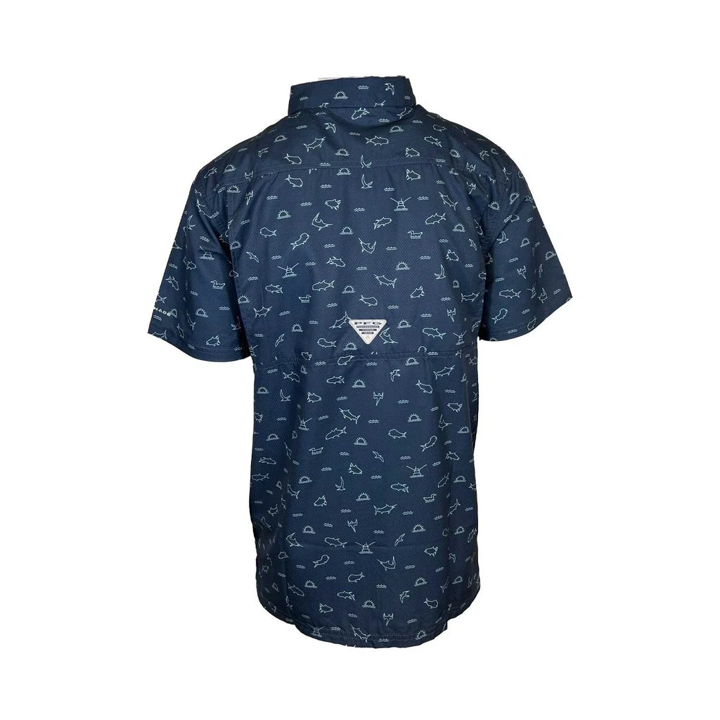 Columbia Men's Blue Shirt Omni-Wick Super Slack Tide S/S (504)